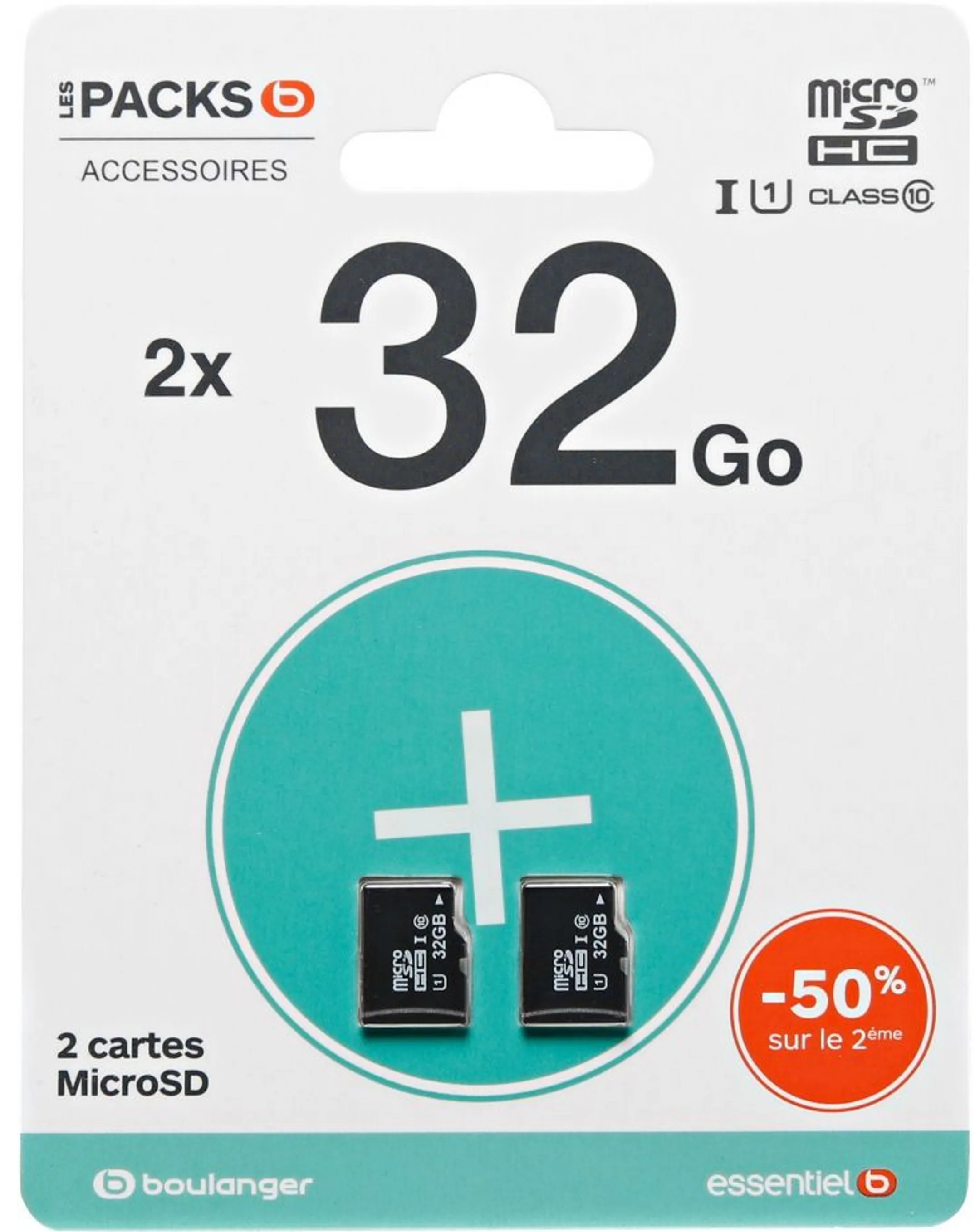 Micro SD card Pack microSDHC 32+32Go LOISIR