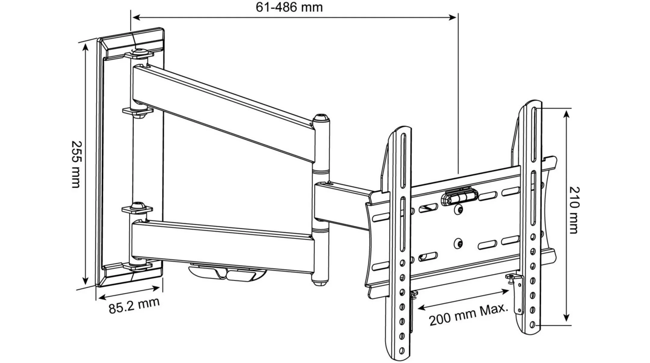 ESSENTIEL-B Wandhalterung TV Mouv'TV 19-28'' Schwarz image