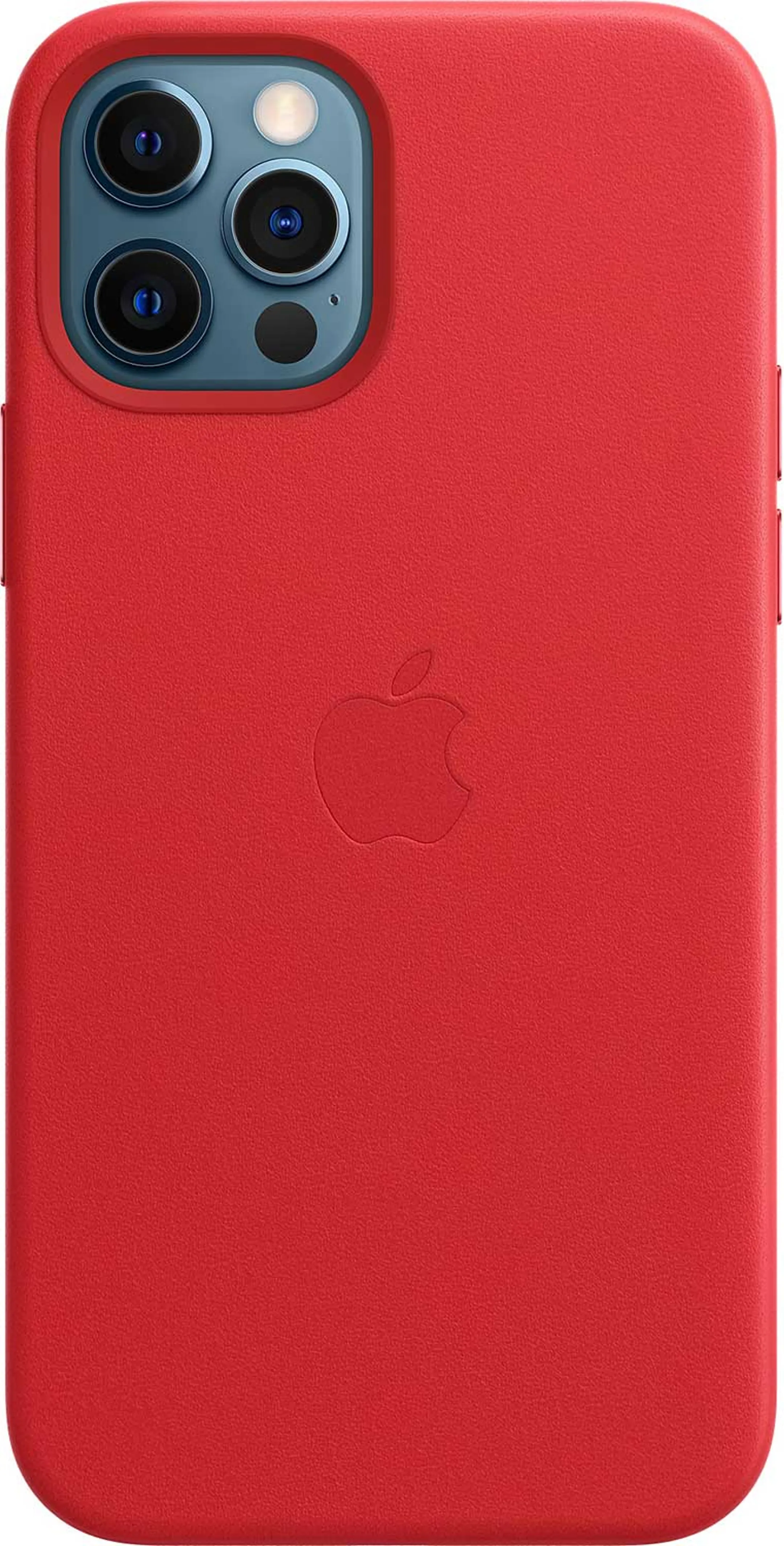 Case aus Leder mit MagSafe für iPhone 12 (Pro) - Rouge