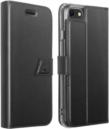 Adeqwat Étui portefeuille en cuir pour iPhone SE (2020) - Noir