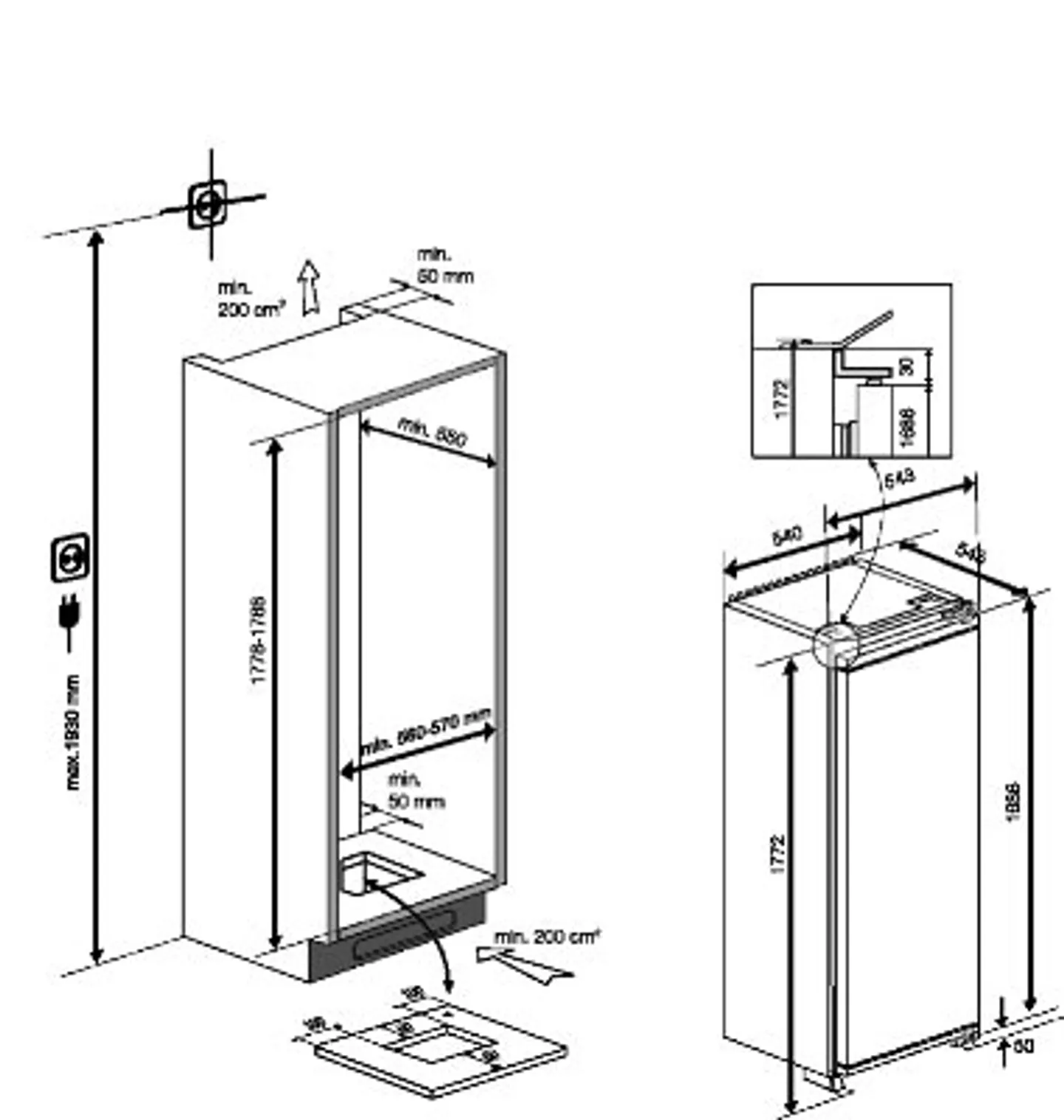 Beko Builtin Fridge BSSA315E3SFN HIFI international
