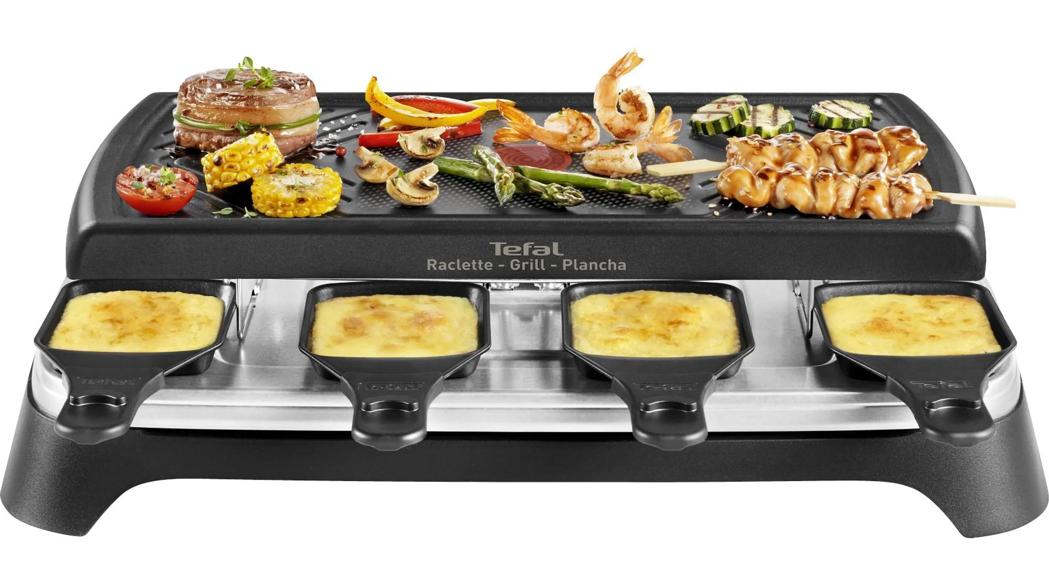 Raclette Tefal Gourmet 8 coupelles profondes 3 en 1 1350 W Gris