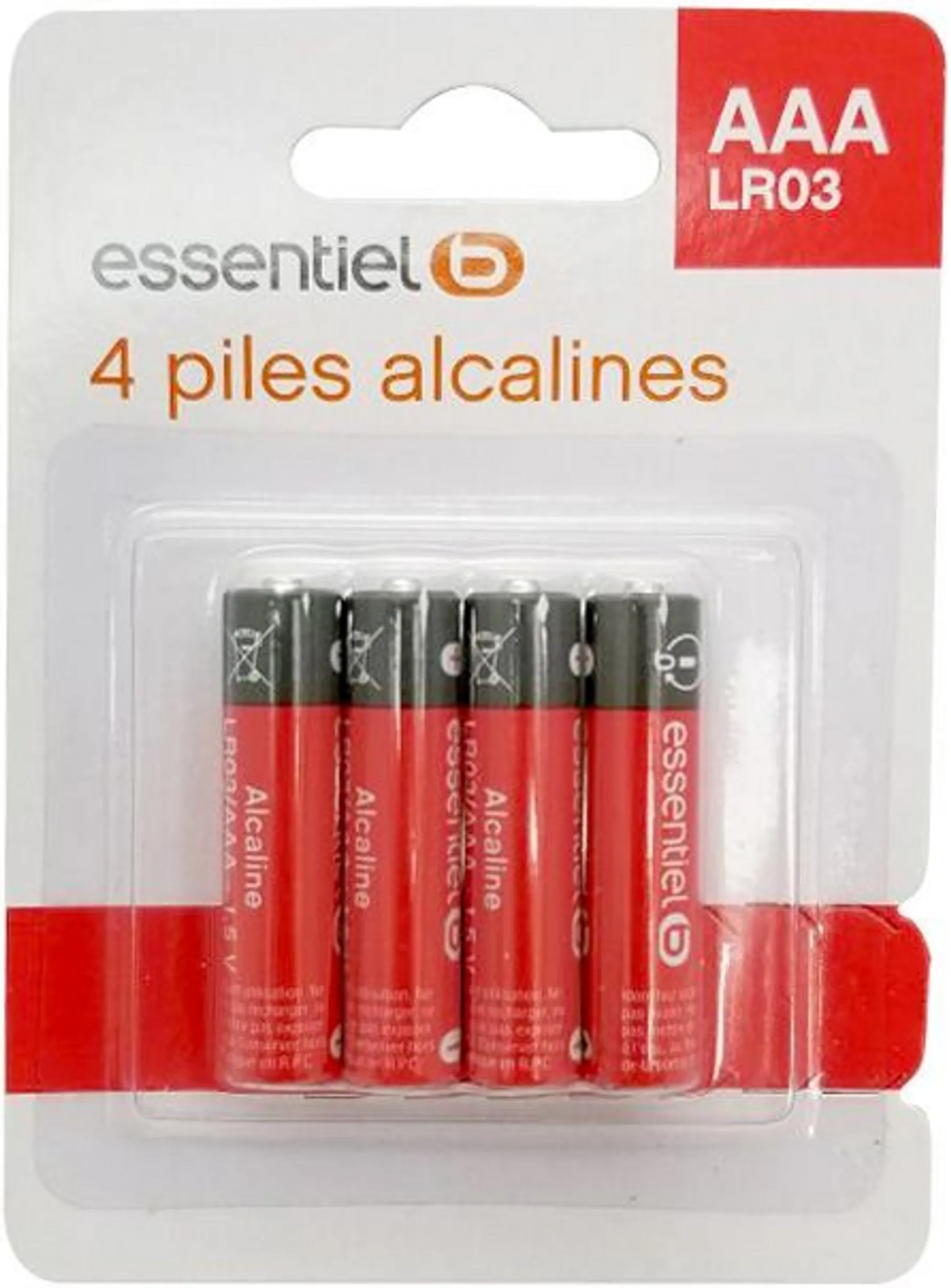 4 piles alcalines AAA LR03