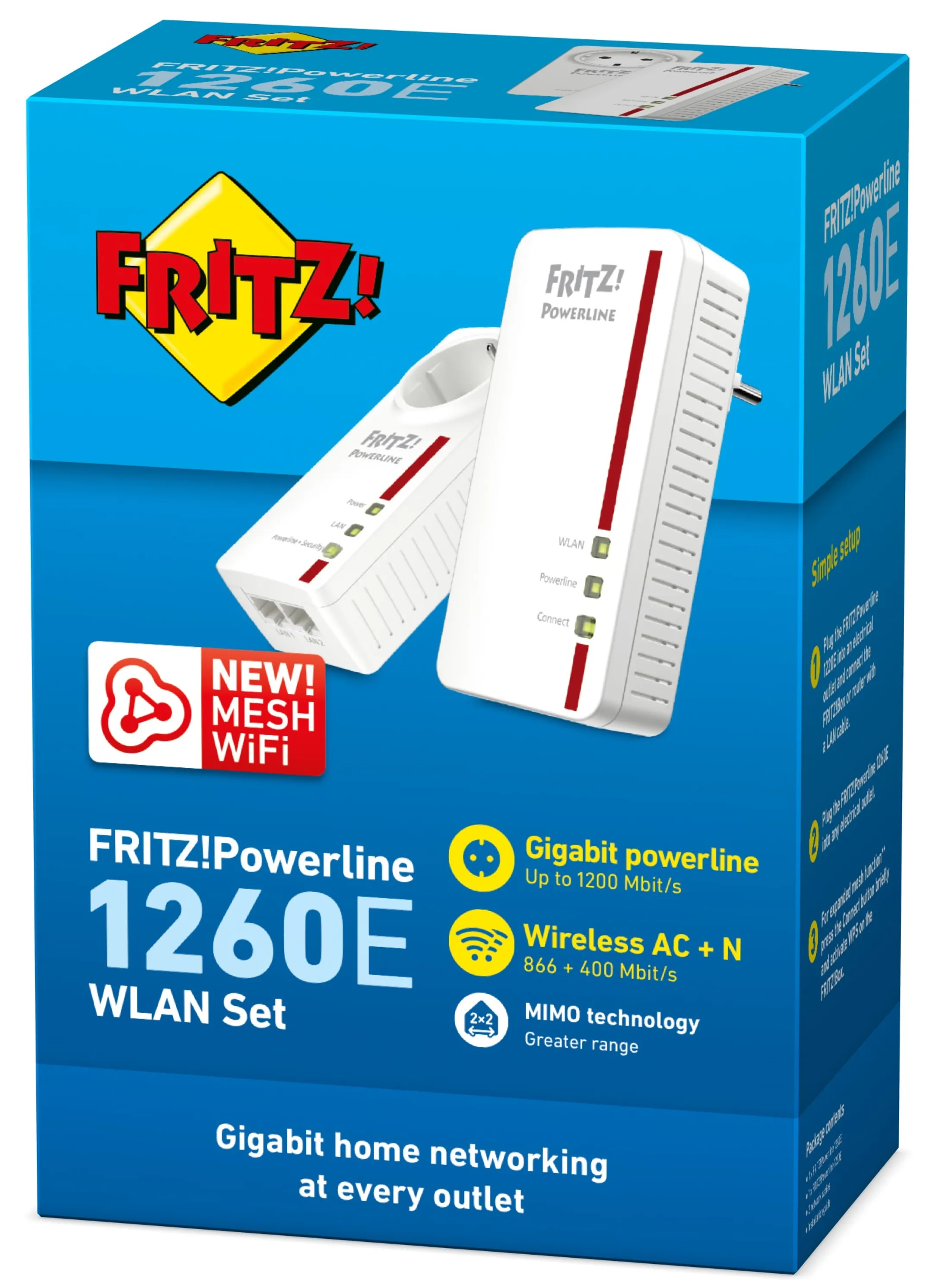 AVM FRITZ Powerline Wi-Fi FRITZ!Powerline 1260E Set image