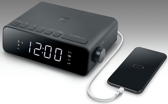 Muse M-175 Wi Radio-réveil avec recharge sans fil smartphone - Noir