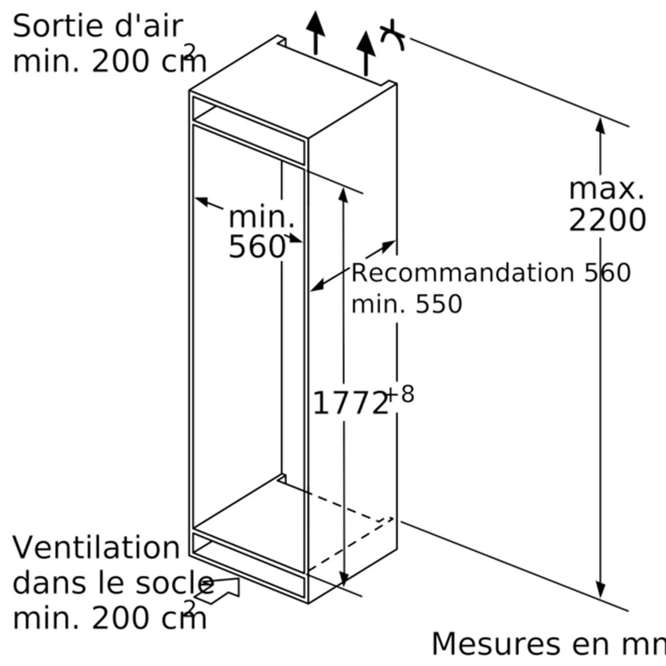 Siemens Combi Frigo congélateur encastrable KI87SADE0 IQ500 image