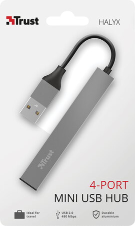 Trust Halyx Aluminium mini USB hub