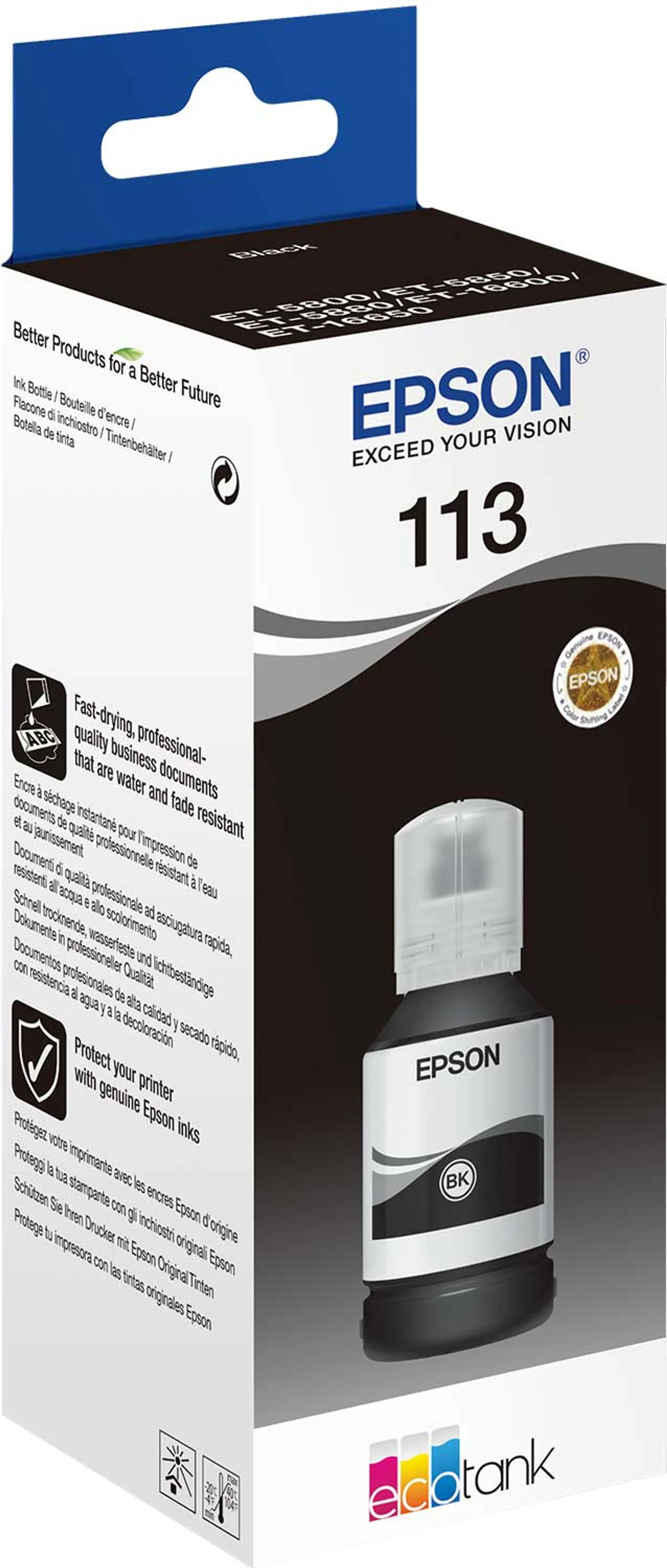 Bundle product Bouteille EcoTank 113 noir pigmenté