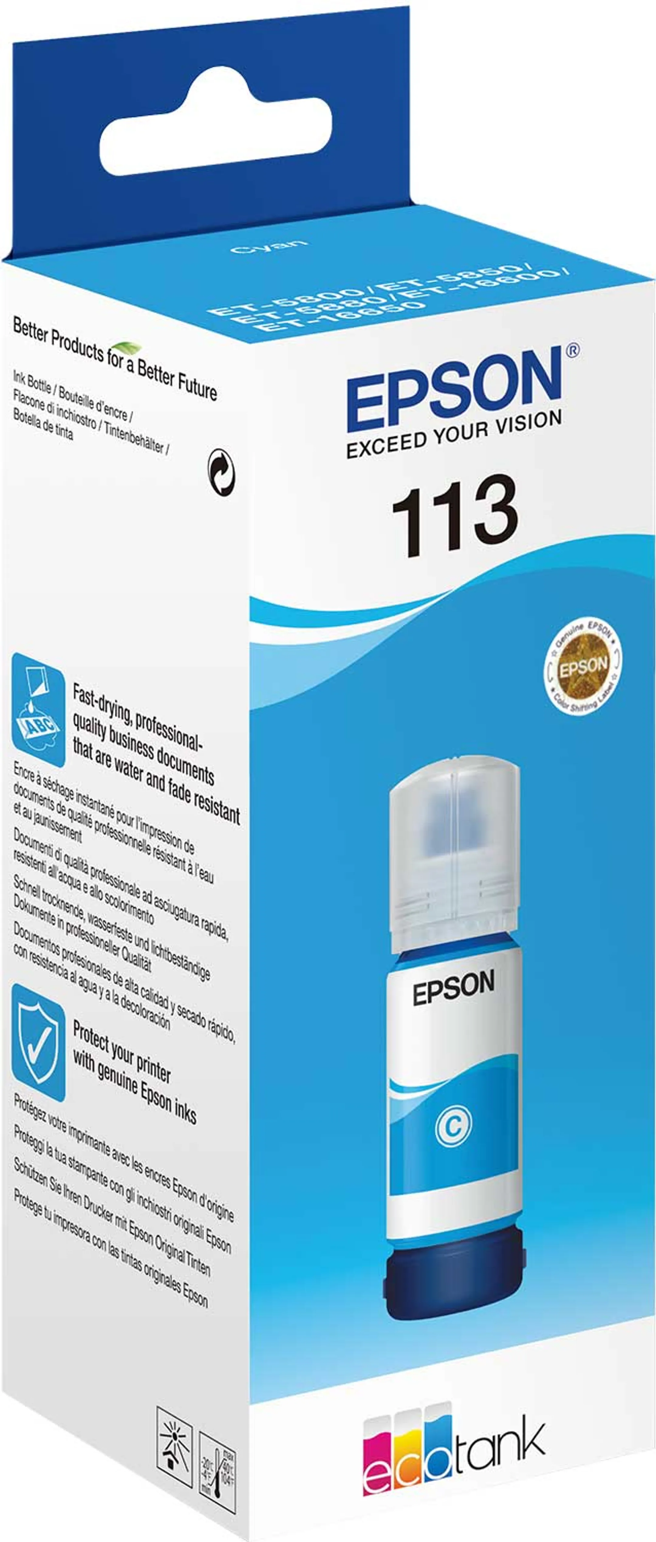 Epson Bouteille EcoTank 113 cyan image