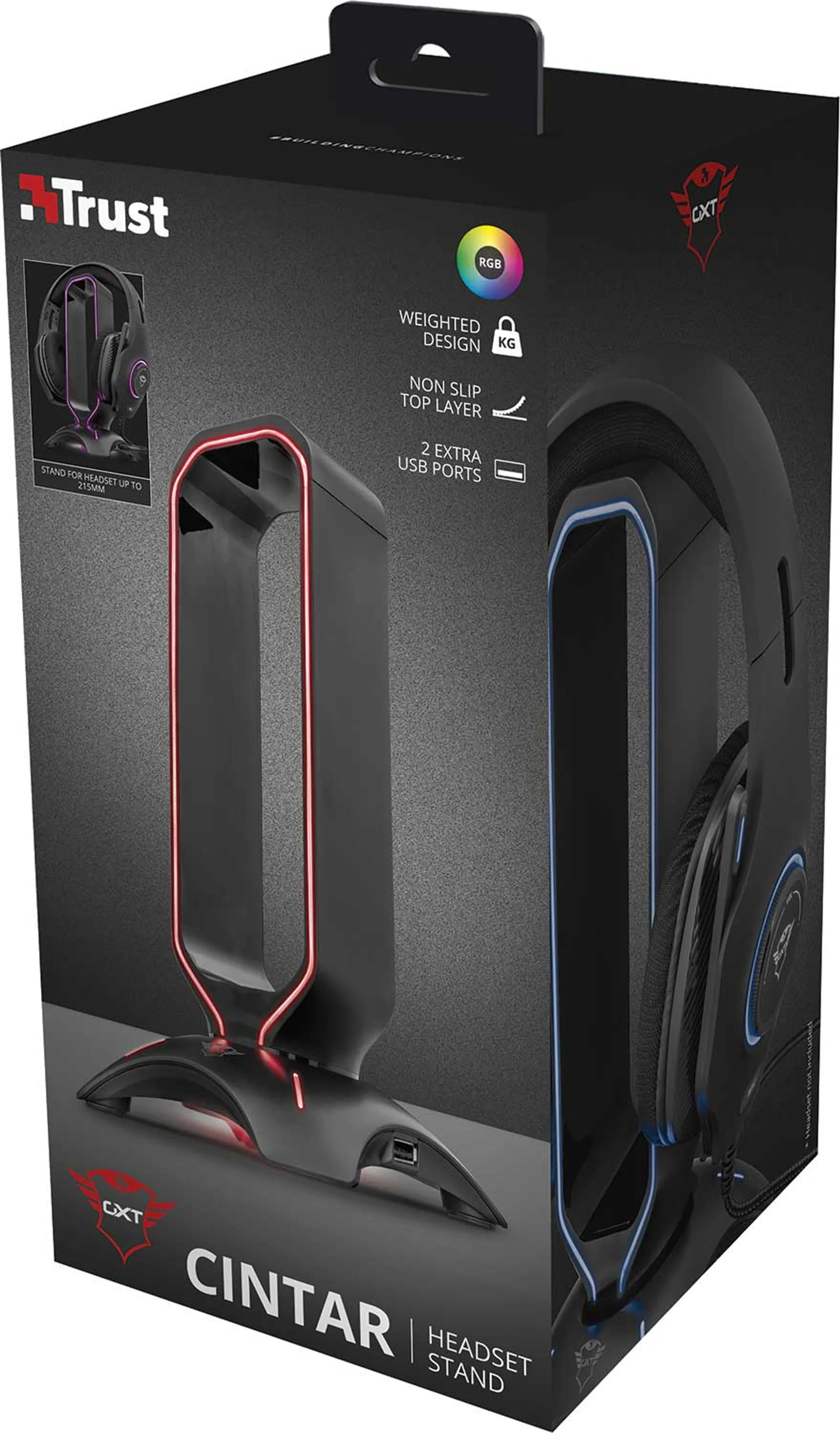 Trust GXT 265 Cintar RGB Headset Stand image