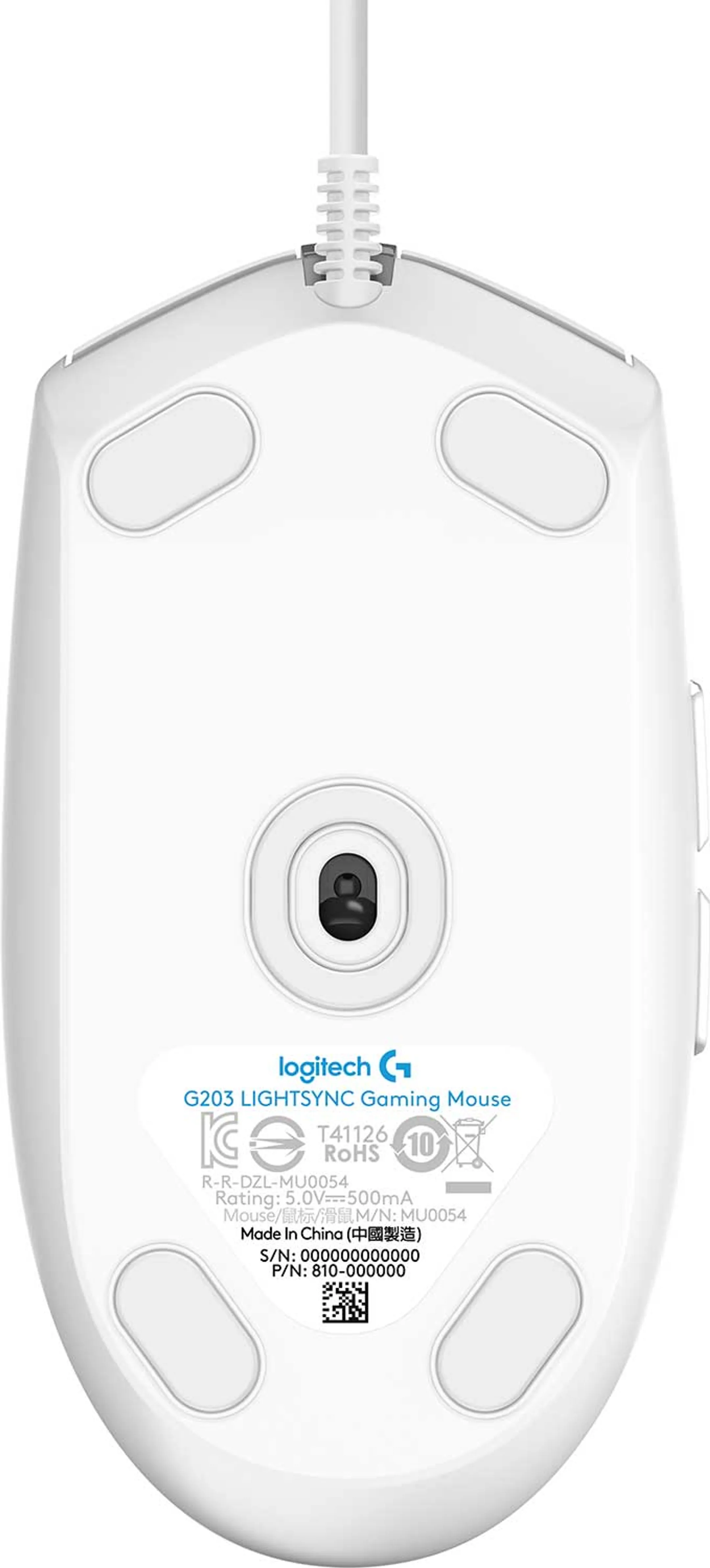 Logitech G Gaming Mouse G203 Lightsync - White image