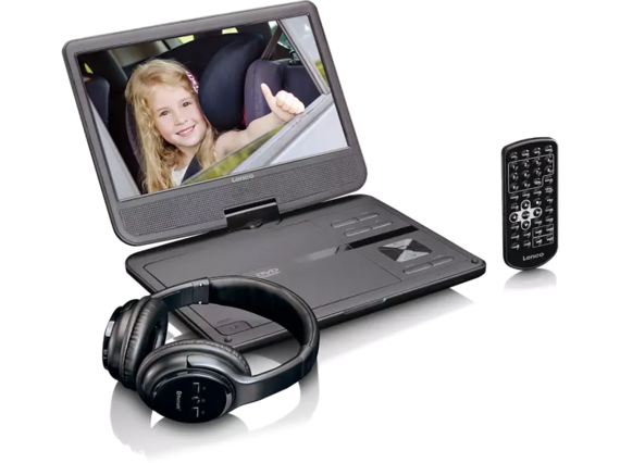 Lenco Lecteur DVD portable + Casque audio sans fil DVP-1017BK - Noir