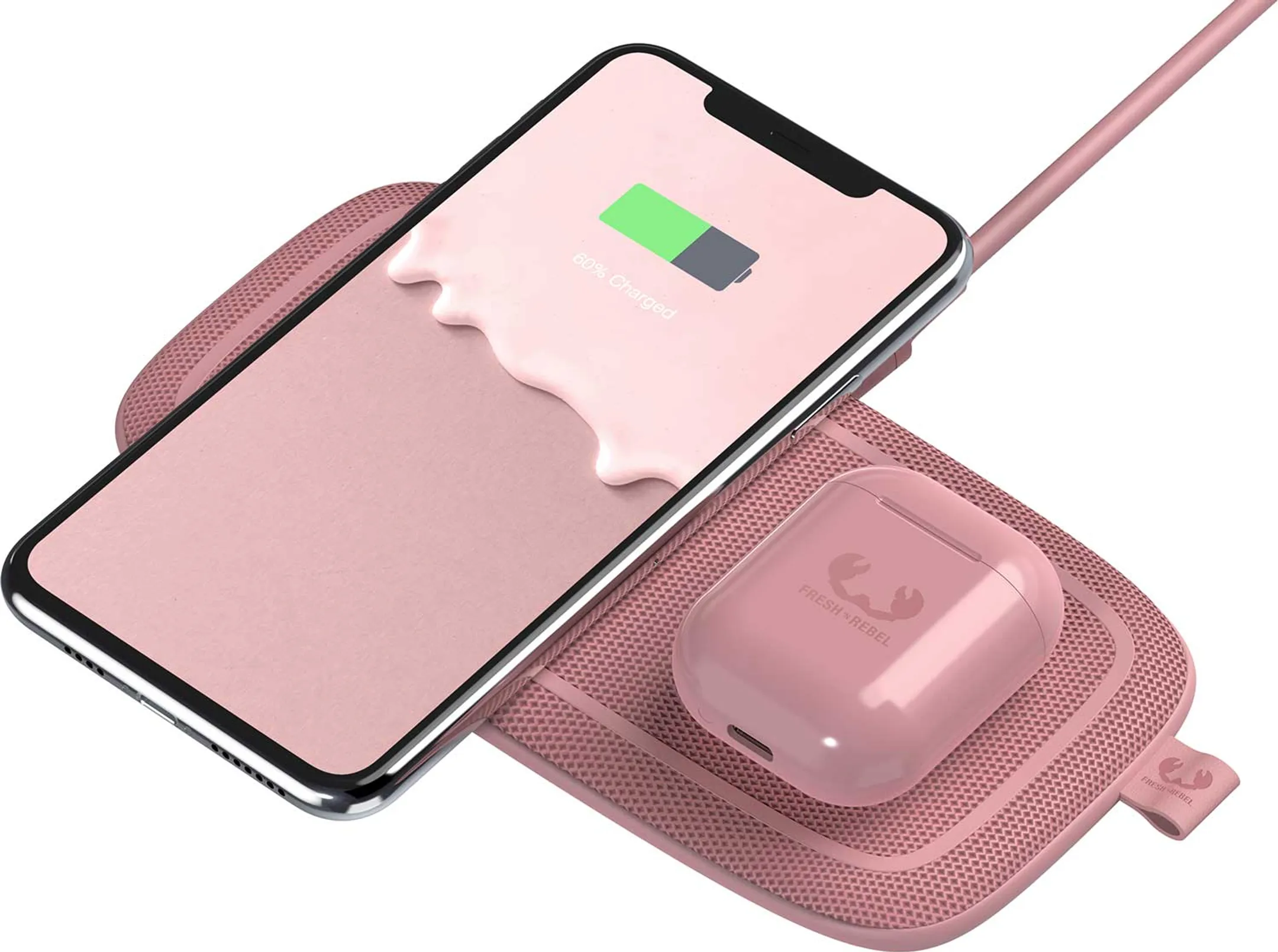 Fresh 'n Rebel Base Duo Wireless charger - 30 W - Dusty Pink image
