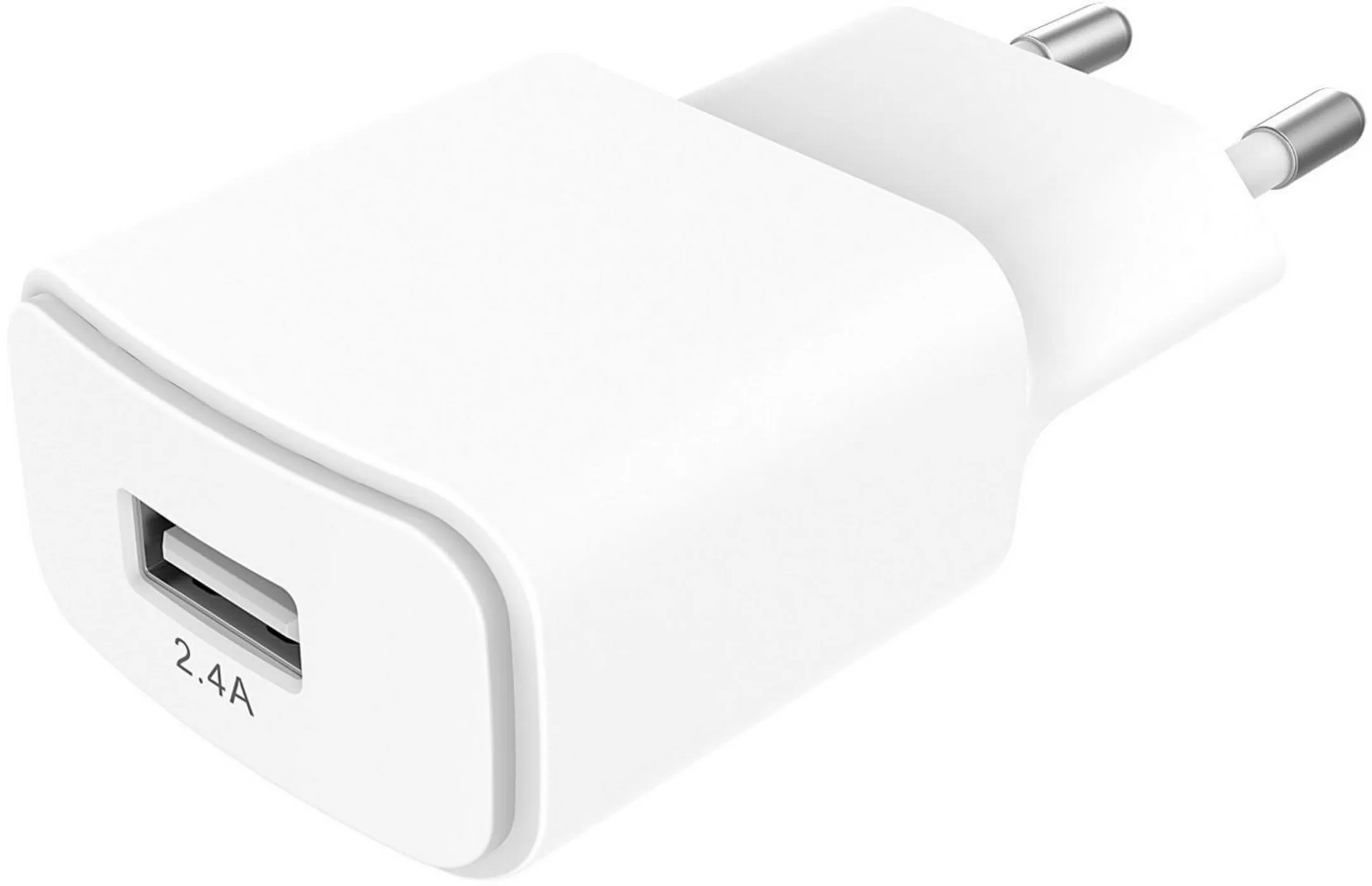 Chargeur secteur USB A 2,4 A - Blanc