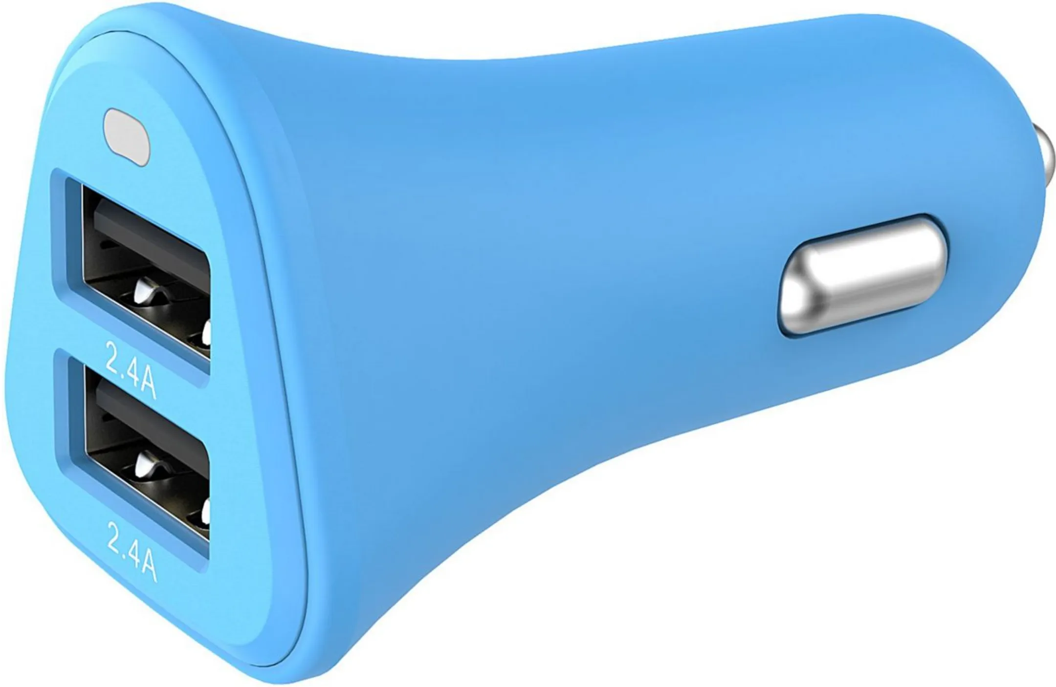 Chargeur allume-cigare 2 USB 4,8A bleu