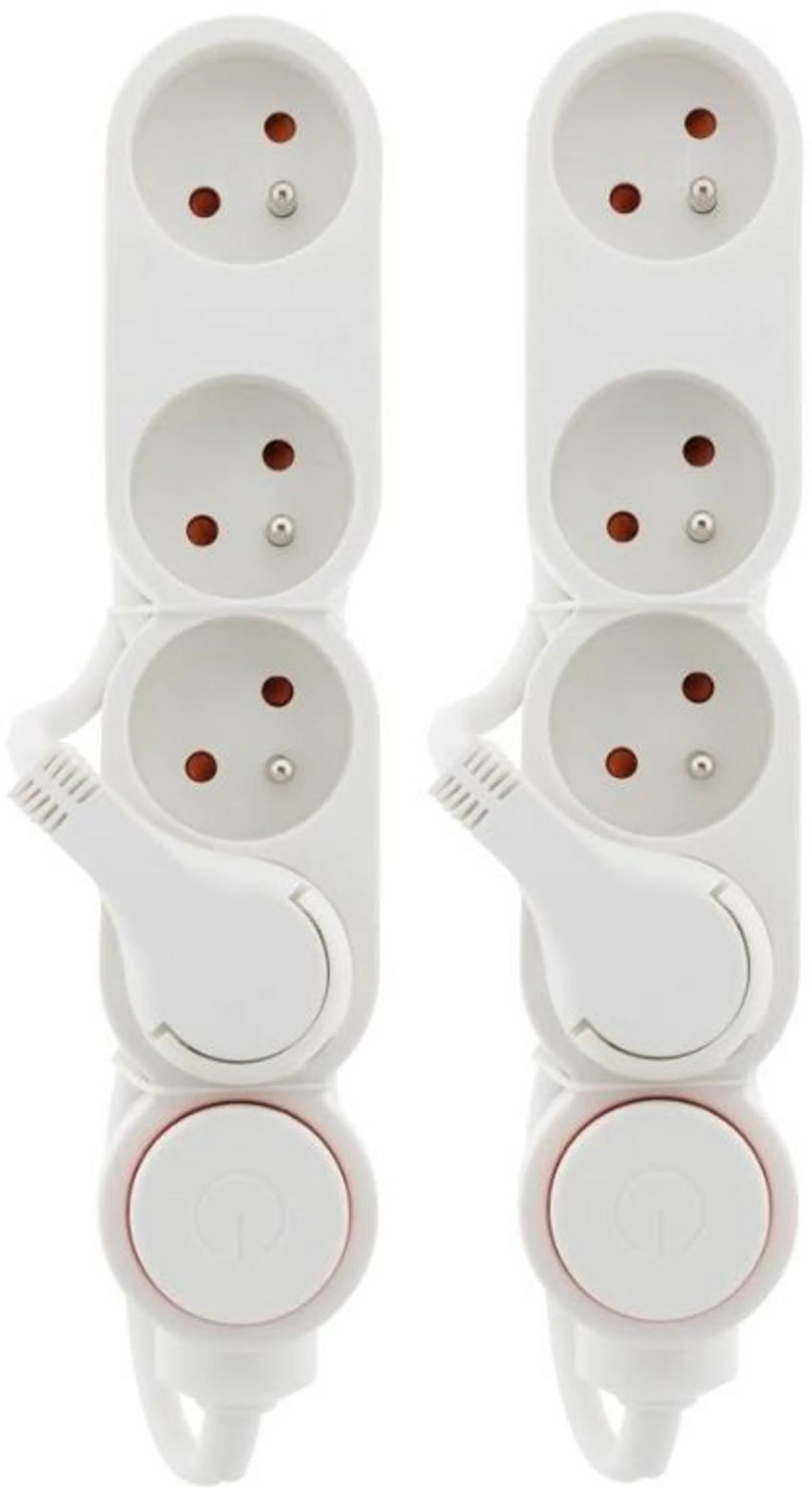 Multiprise Pack de 2 multiprises x4 Prises