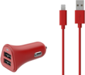 ESSENTIEL-B Chargeur allume-cigare 2 USB 2.4A + Cable lightning Rouge
