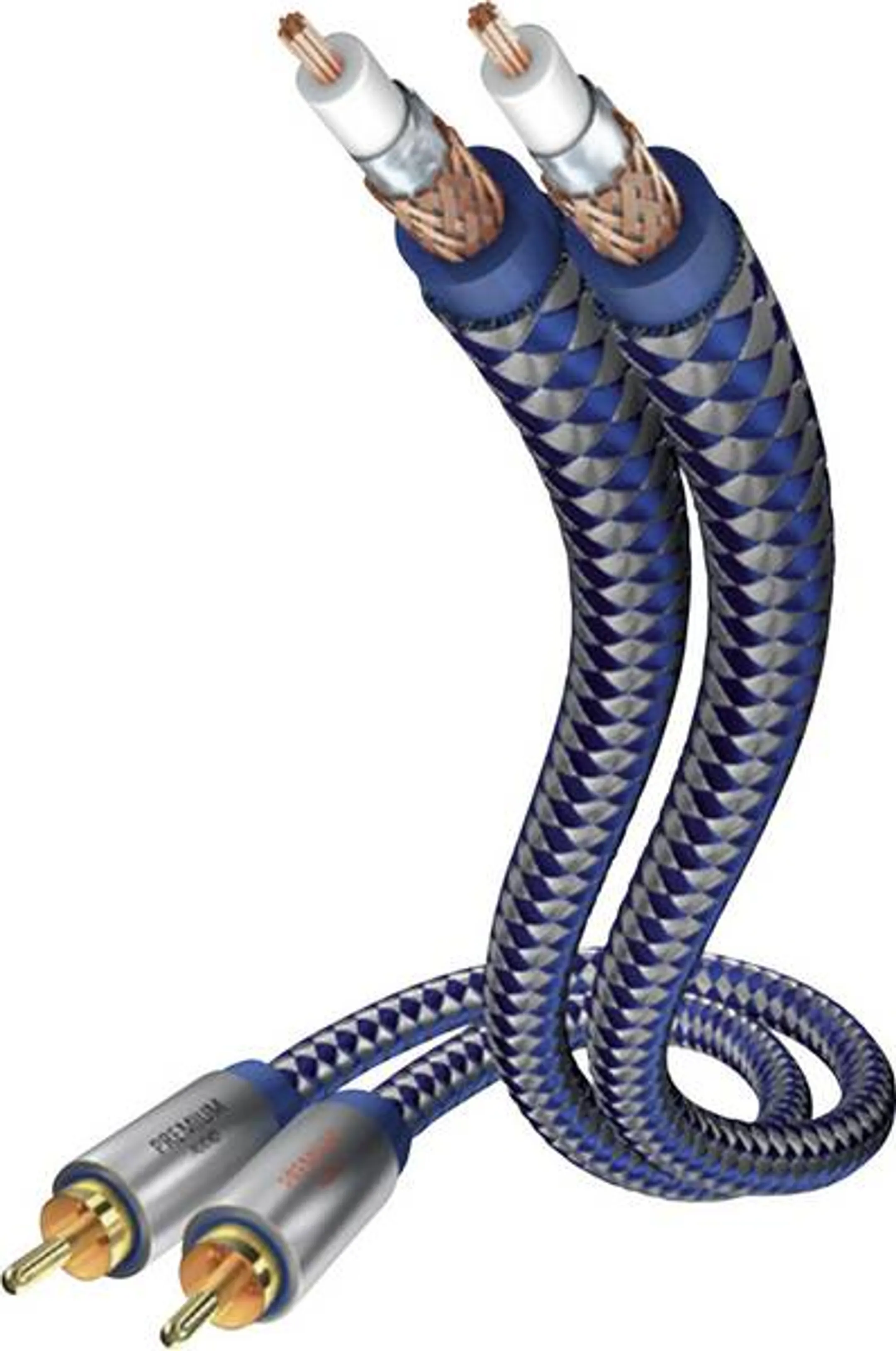 Câble audio [2x Cinch-RCA mâle - 2x Cinch-RCA mâle] 1.50 m bleu, argent contacts dorés