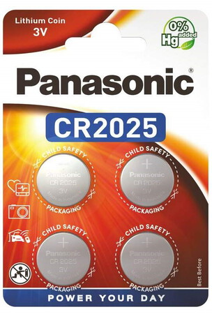 Panasonic 4 Piles CR2025 Bouton Lithium 3V