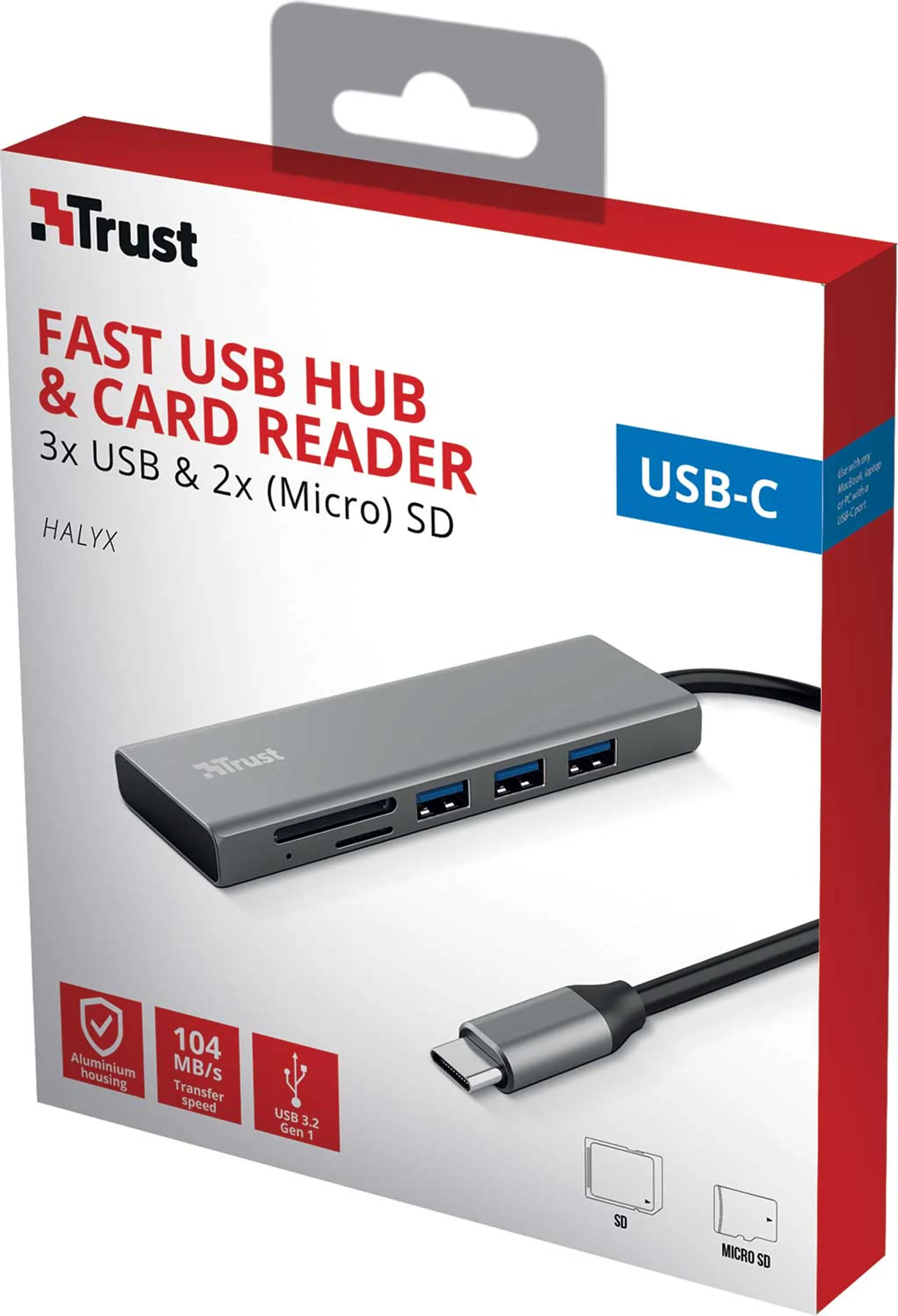 Trust Halyx Fast hub USB C - 5 ports image