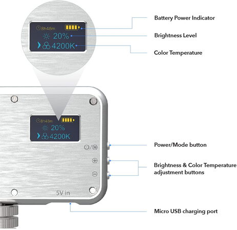 DIGIPOWER Lampe vidéo 112 LED bicolore