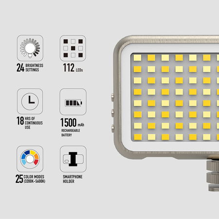 DIGIPOWER Lampe vidéo 112 LED bicolore