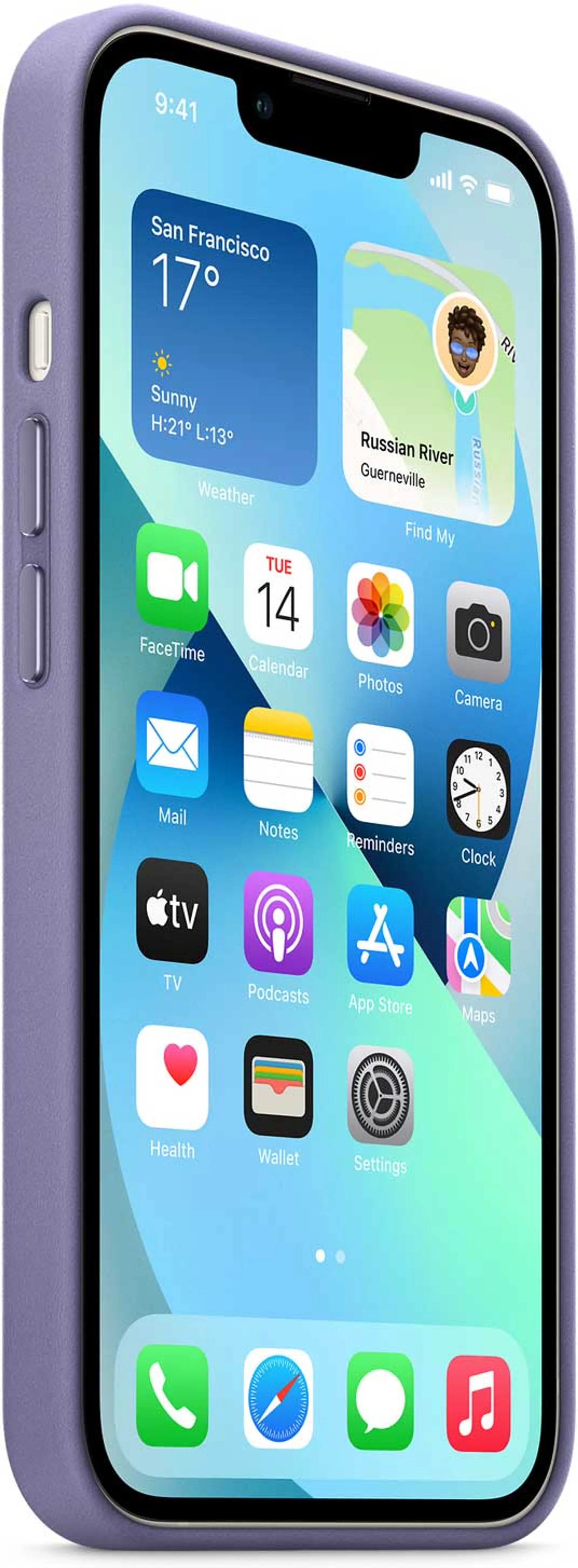 Apple Leather Case with MagSafe for iPhone 13 - Glycine image