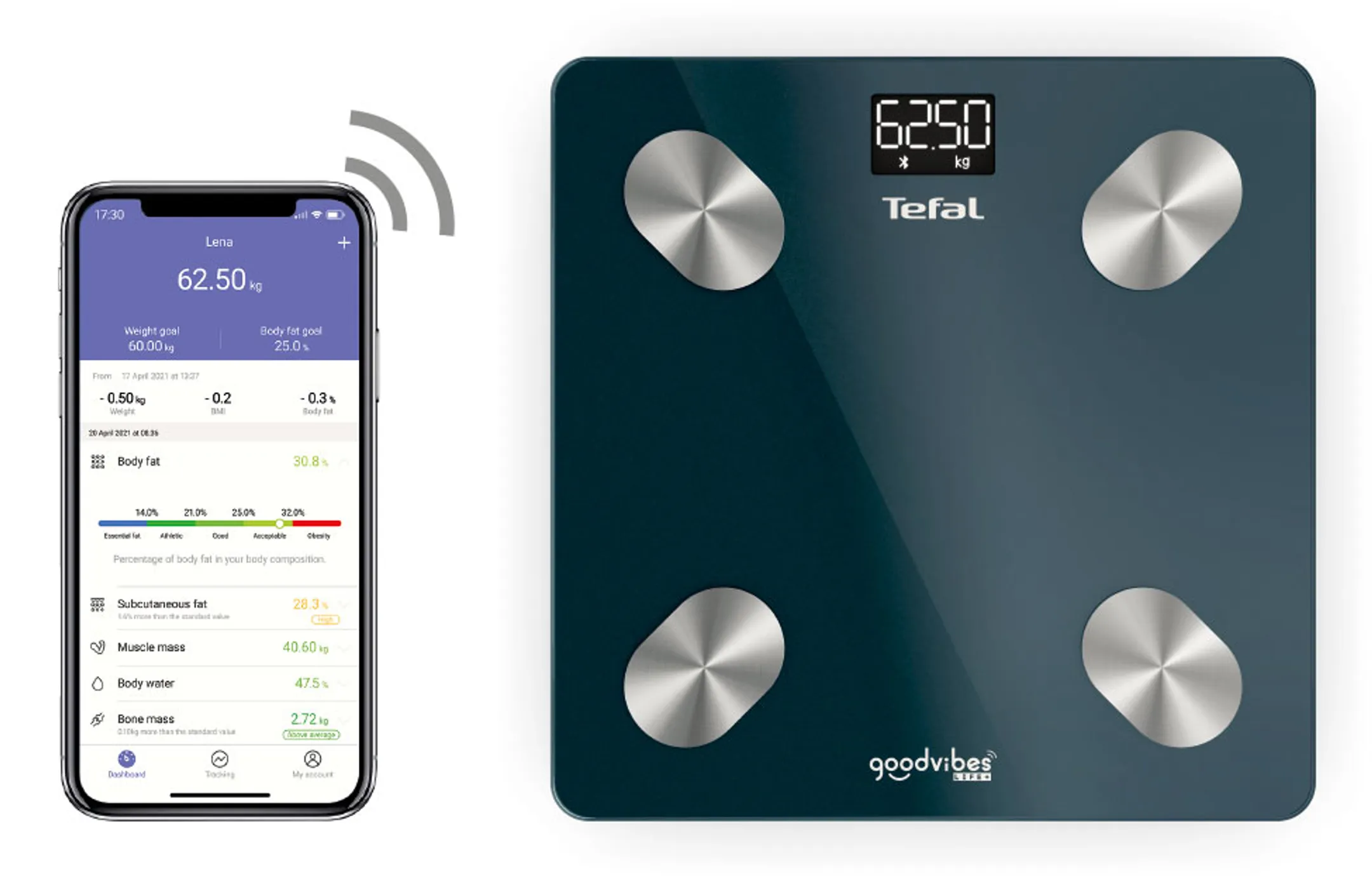 Tefal Pèse-personne électronique Goodvibes Life+ BM9620S1 image