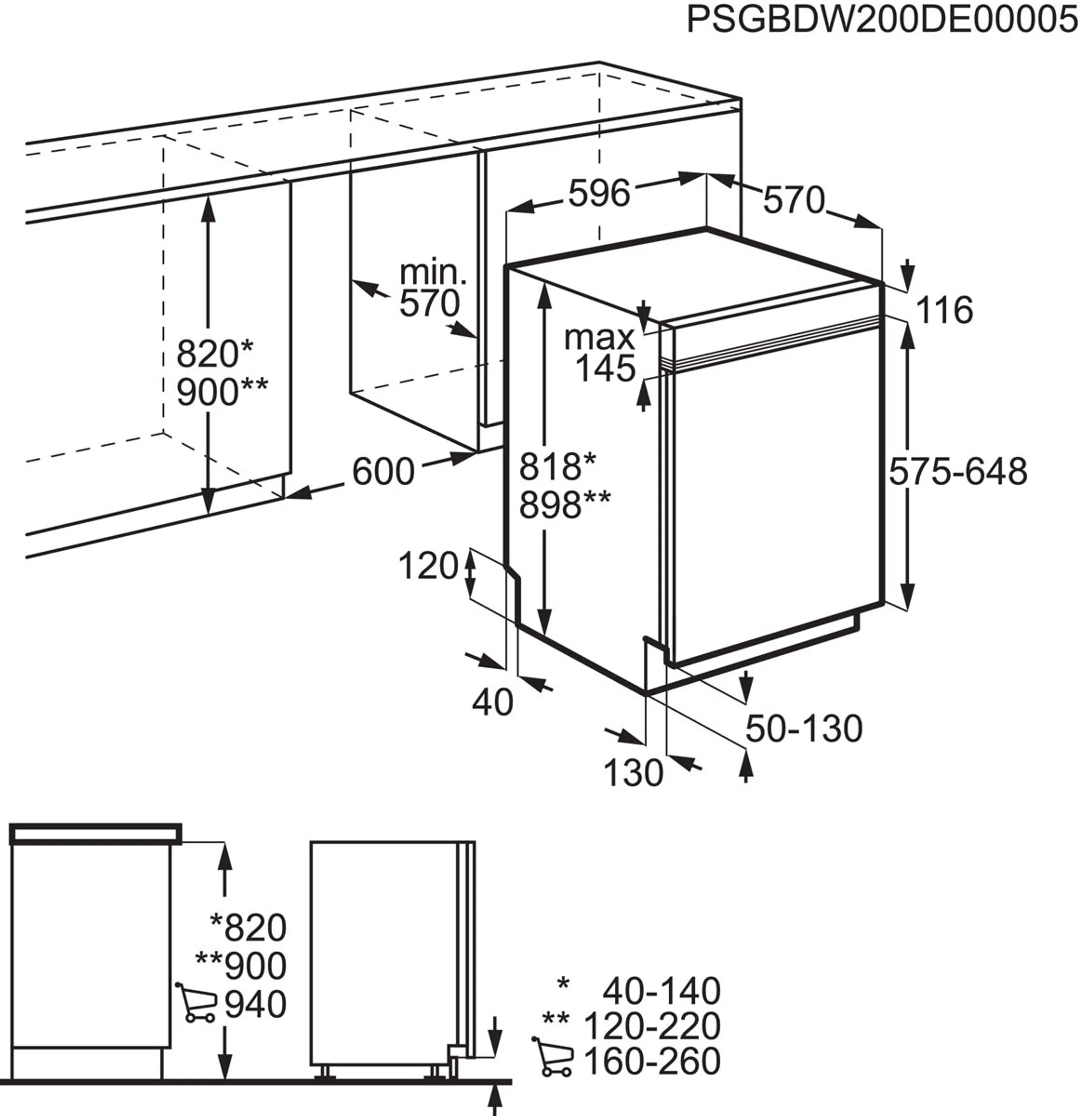AEG Halbeinbau-Geschirrspüler Serie 7000 FEE63606PM image