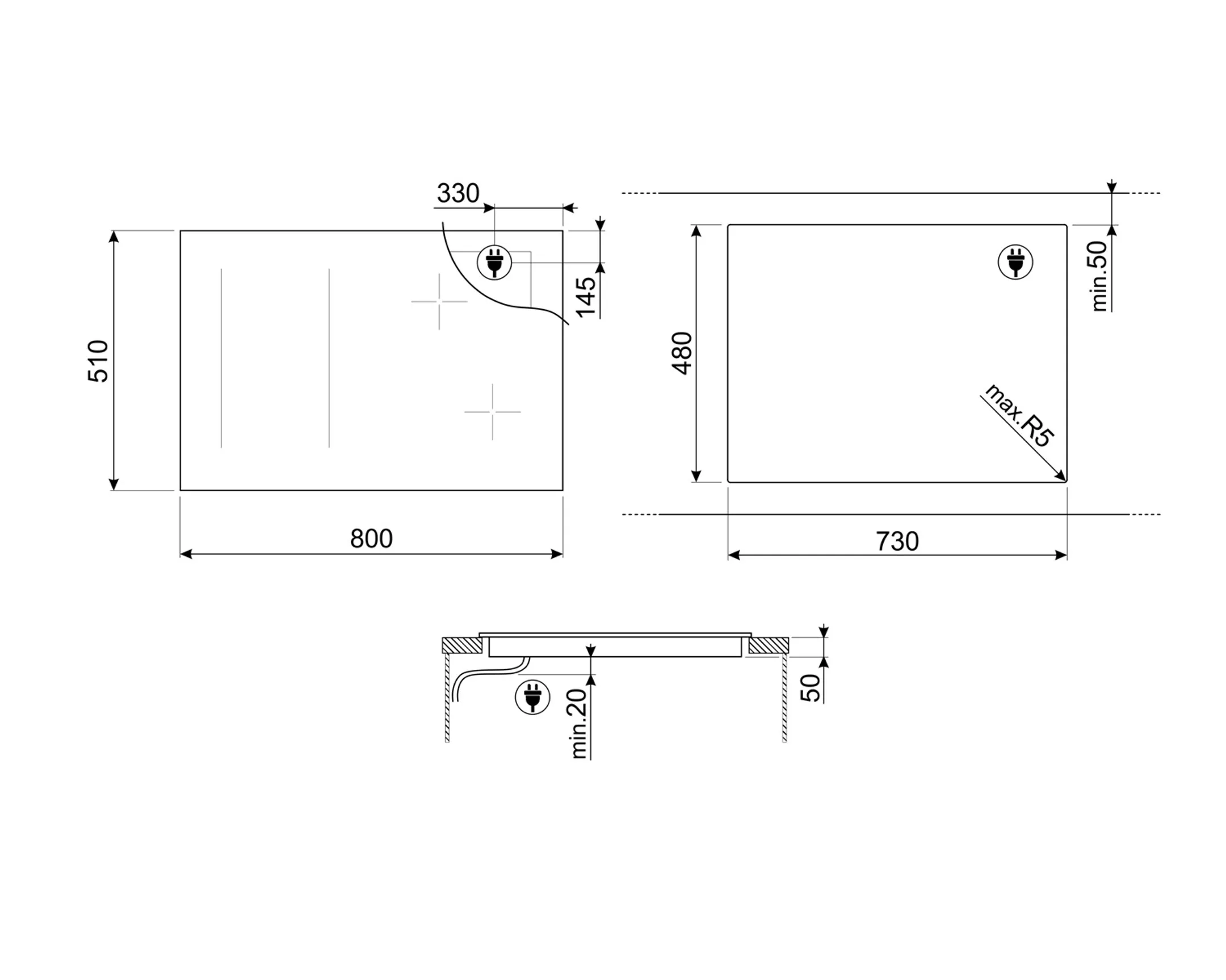 Smeg Induction hob Classica SIM3844D image