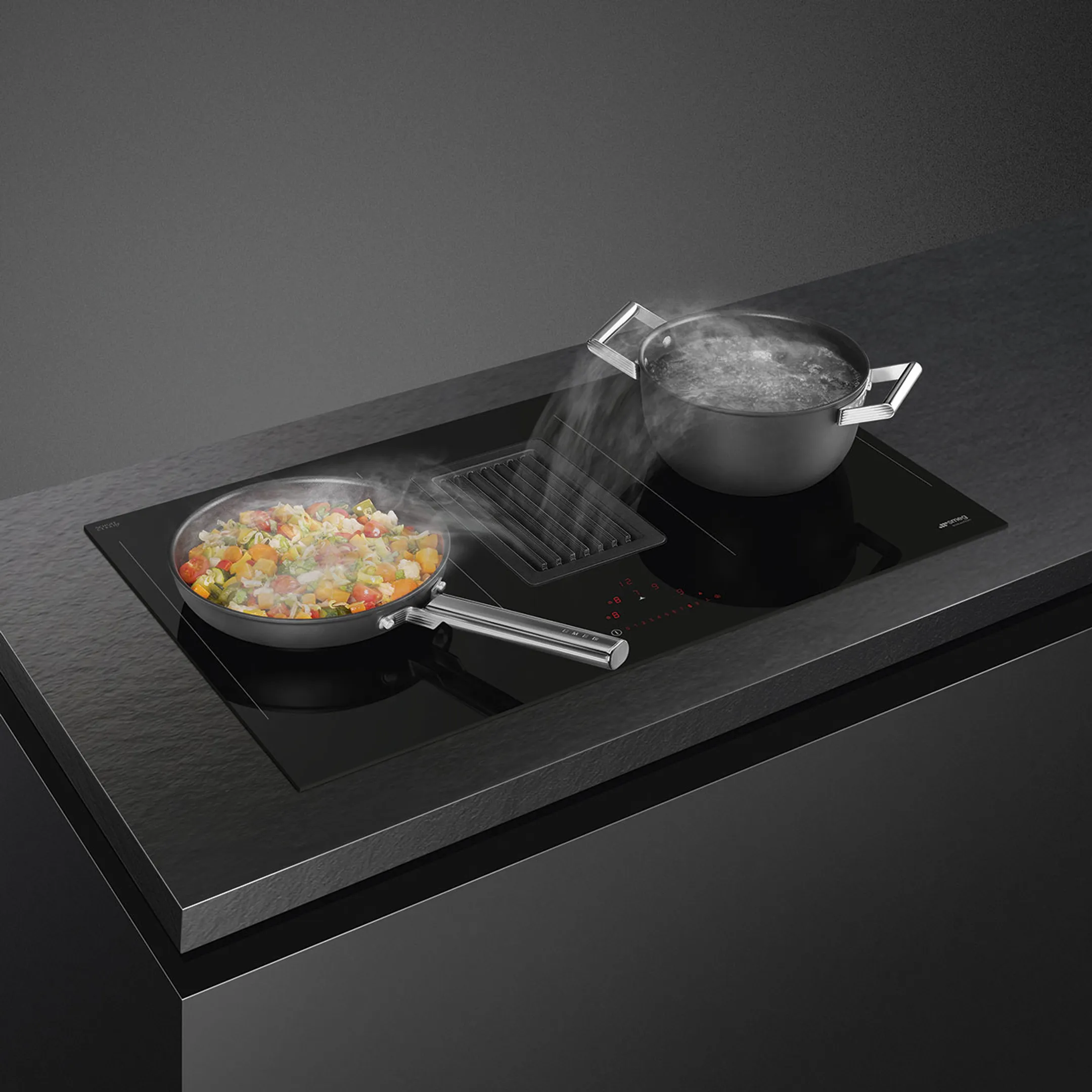 Smeg HOBD482D Induction hob with built-in hood image