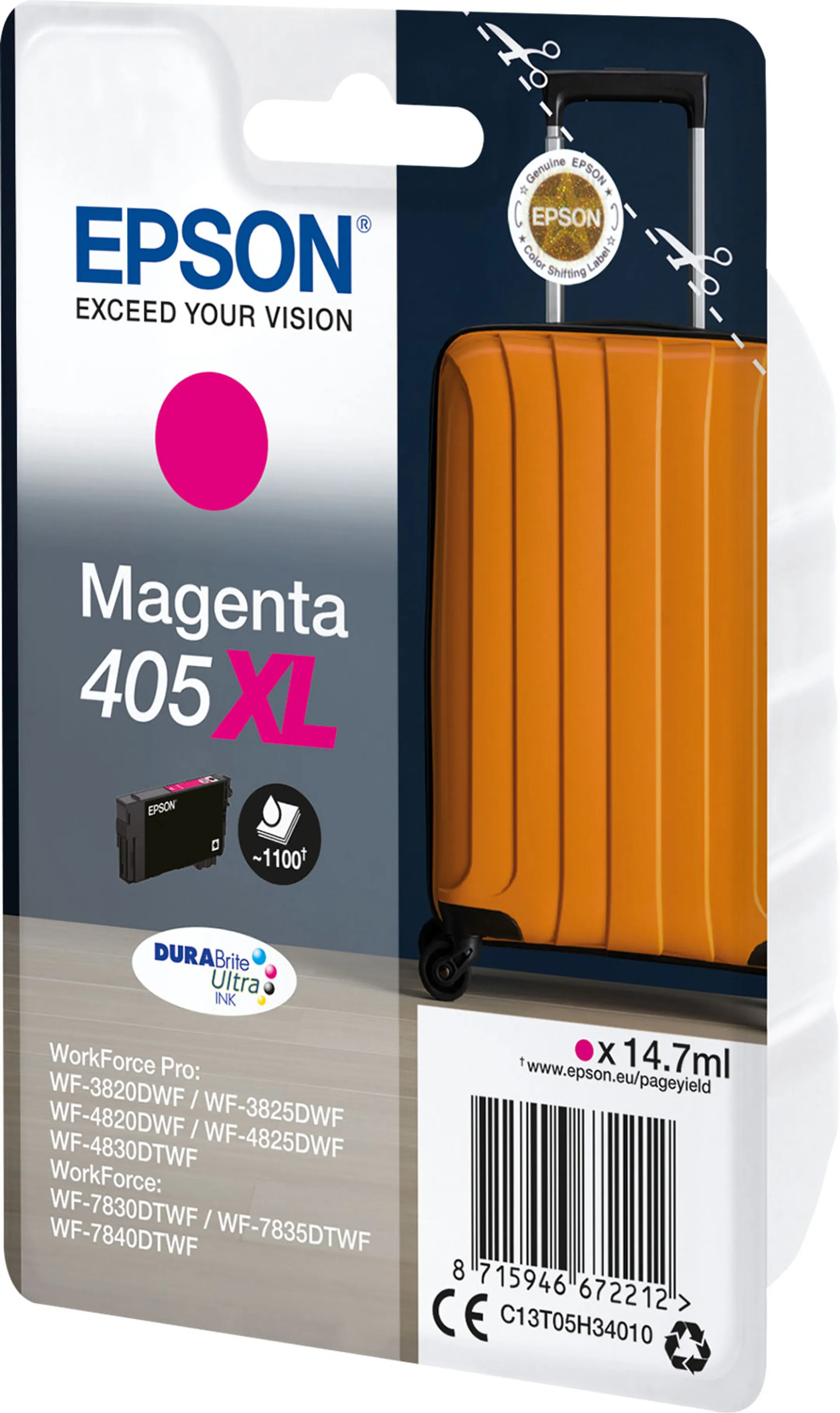 Epson DURABrite Ultra Ink Cartouche d'encre 405 XL - Magenta image