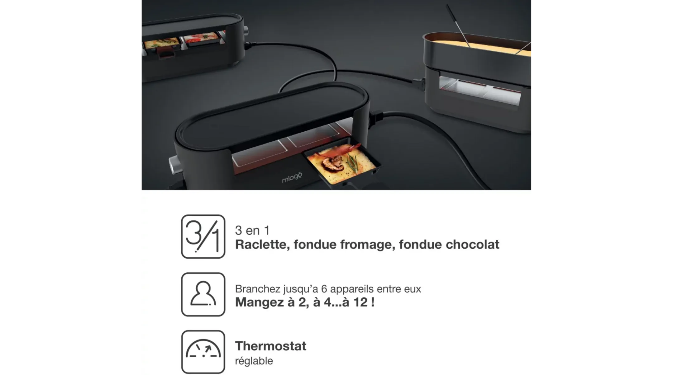 MIOGO Raclette Fondue Multiplug image