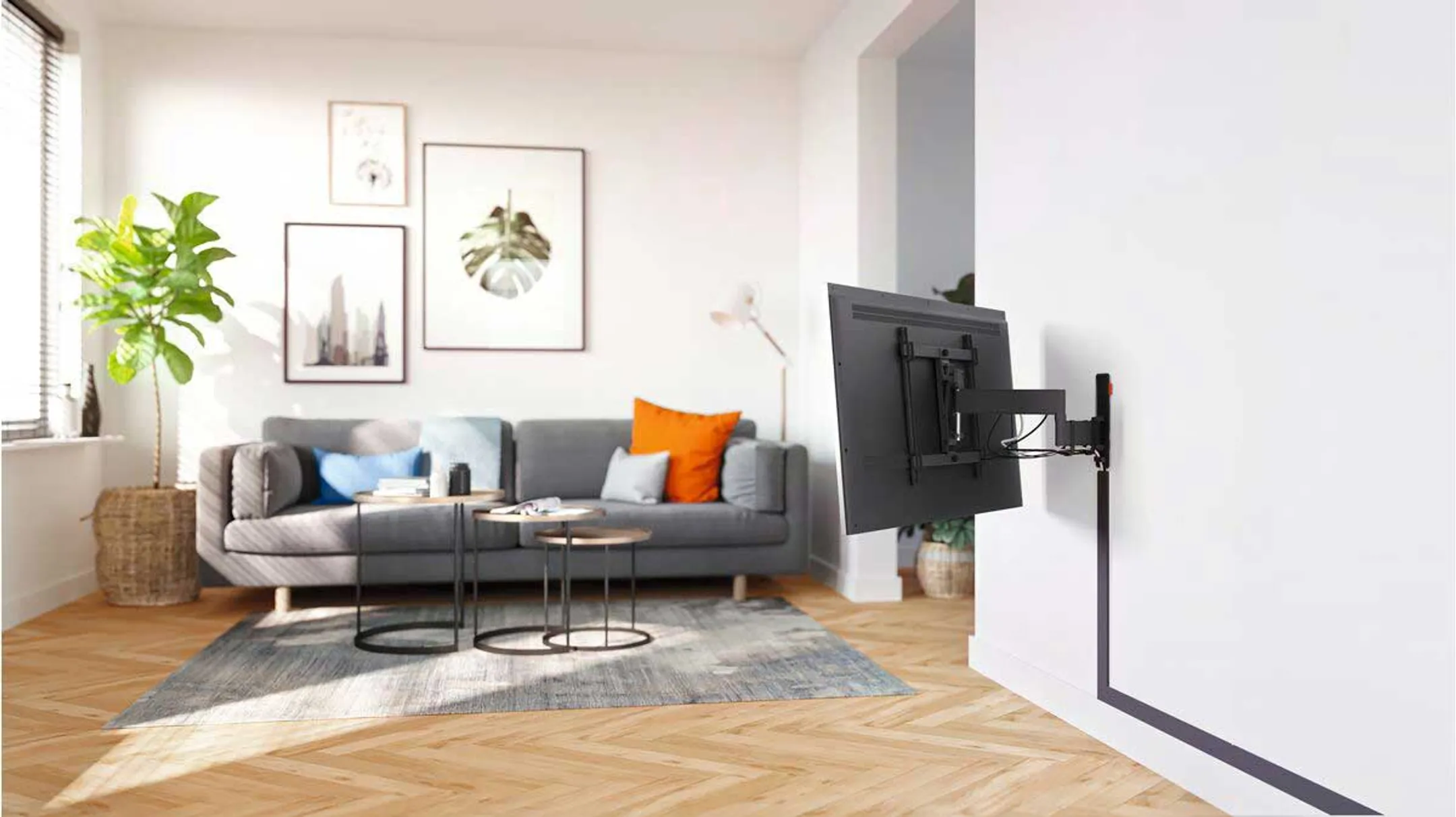 Vogels Kabelkanal - 80 cm - TVA 6000 - Schwarz image