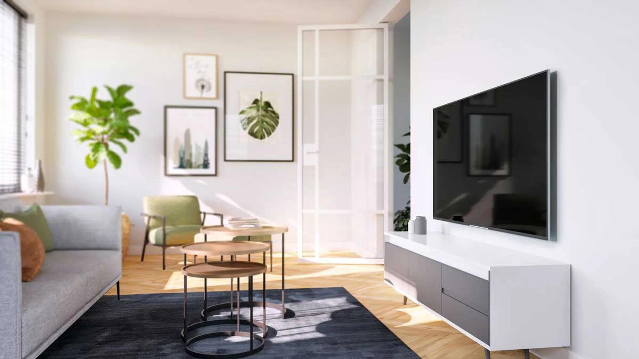 Vogels Flache TV-Wandhalterung TVM 3405 - 32" bis 77" - Schwarz image