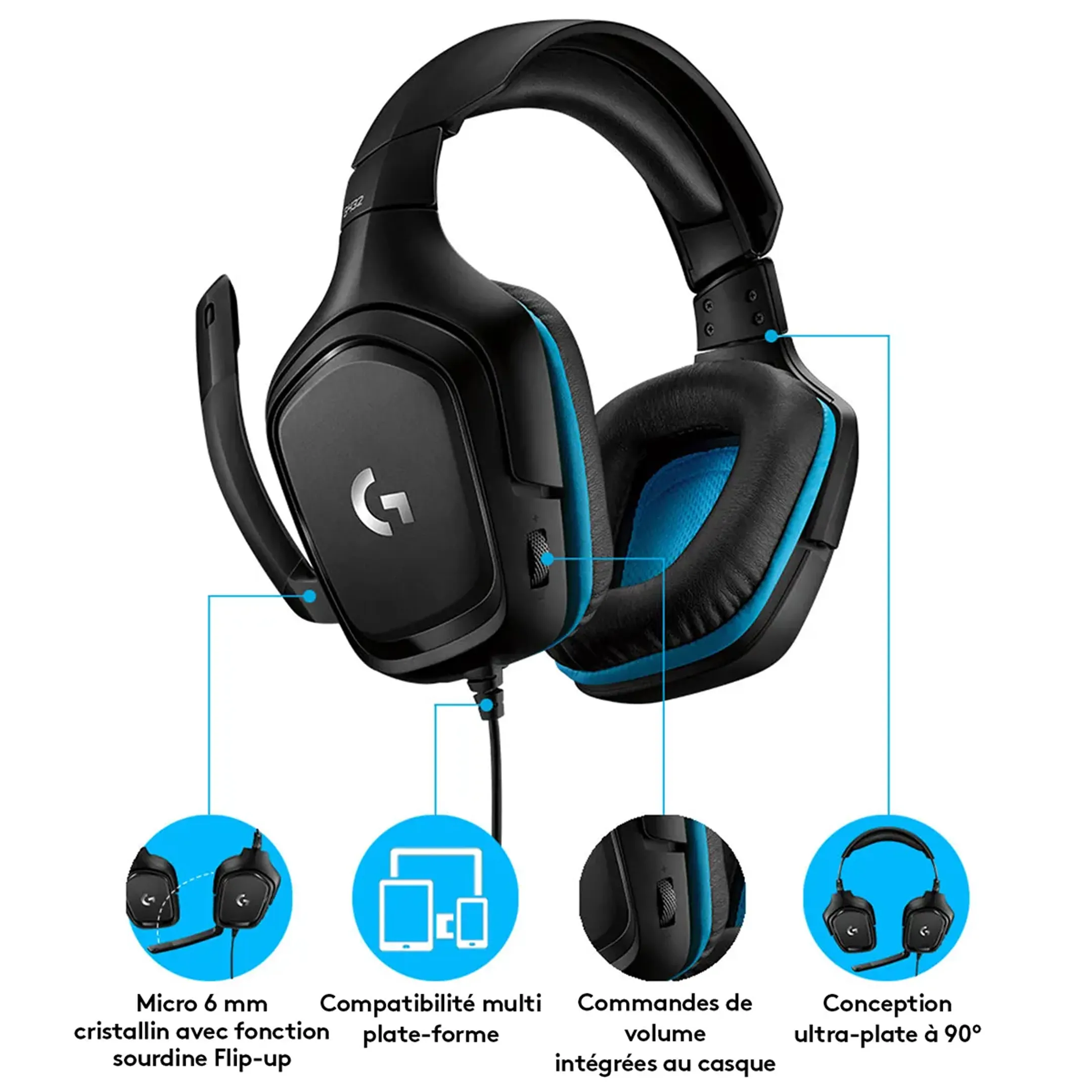 Logitech G Casque Gaming 7.1 G432 - Noir image