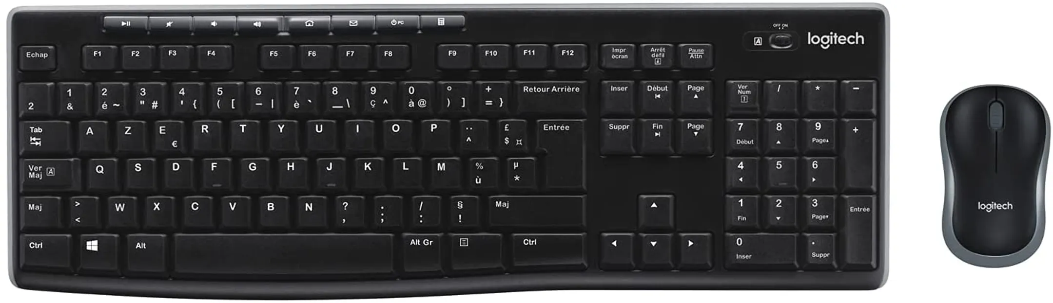 Clavier + Souris - Sans Fil - MK270 - AZERTY (BE) - Noir