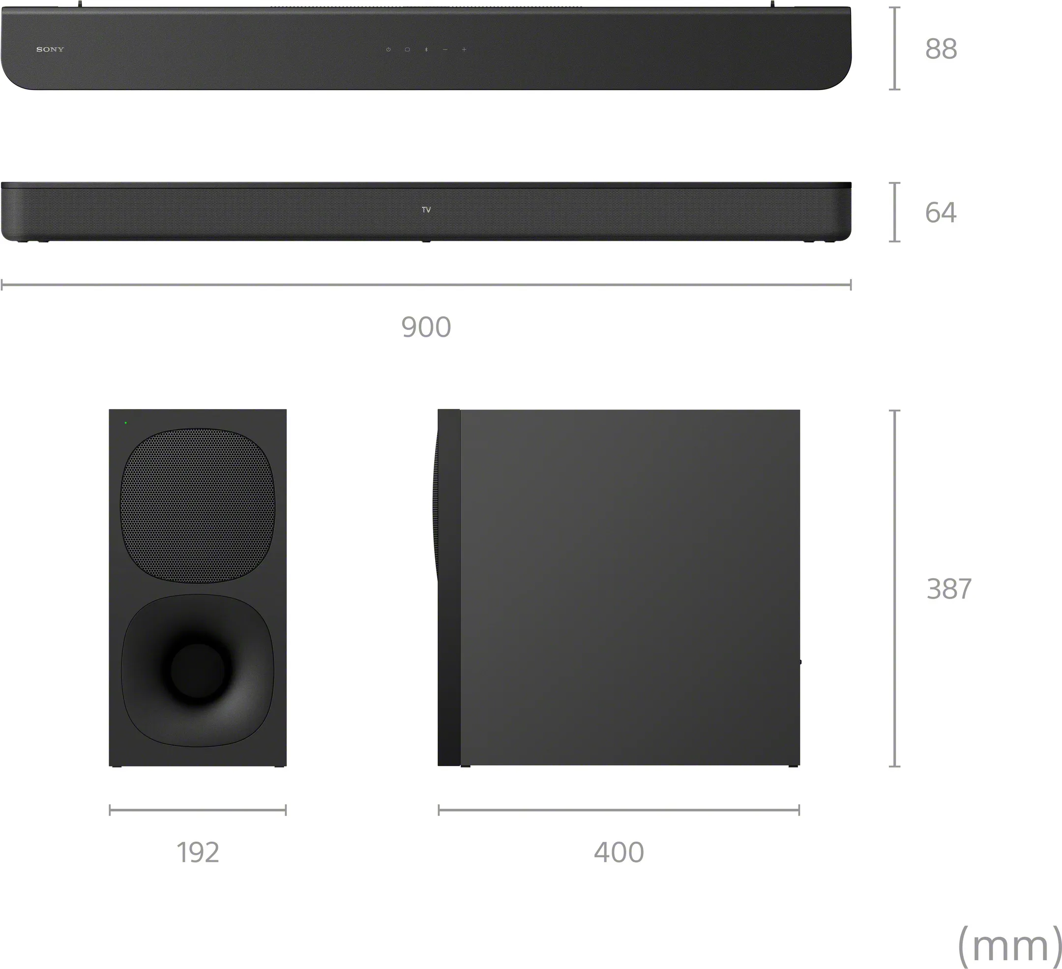 Sony HT-S400 Sound Bar with wireless subwoofer - 2.1 channels image