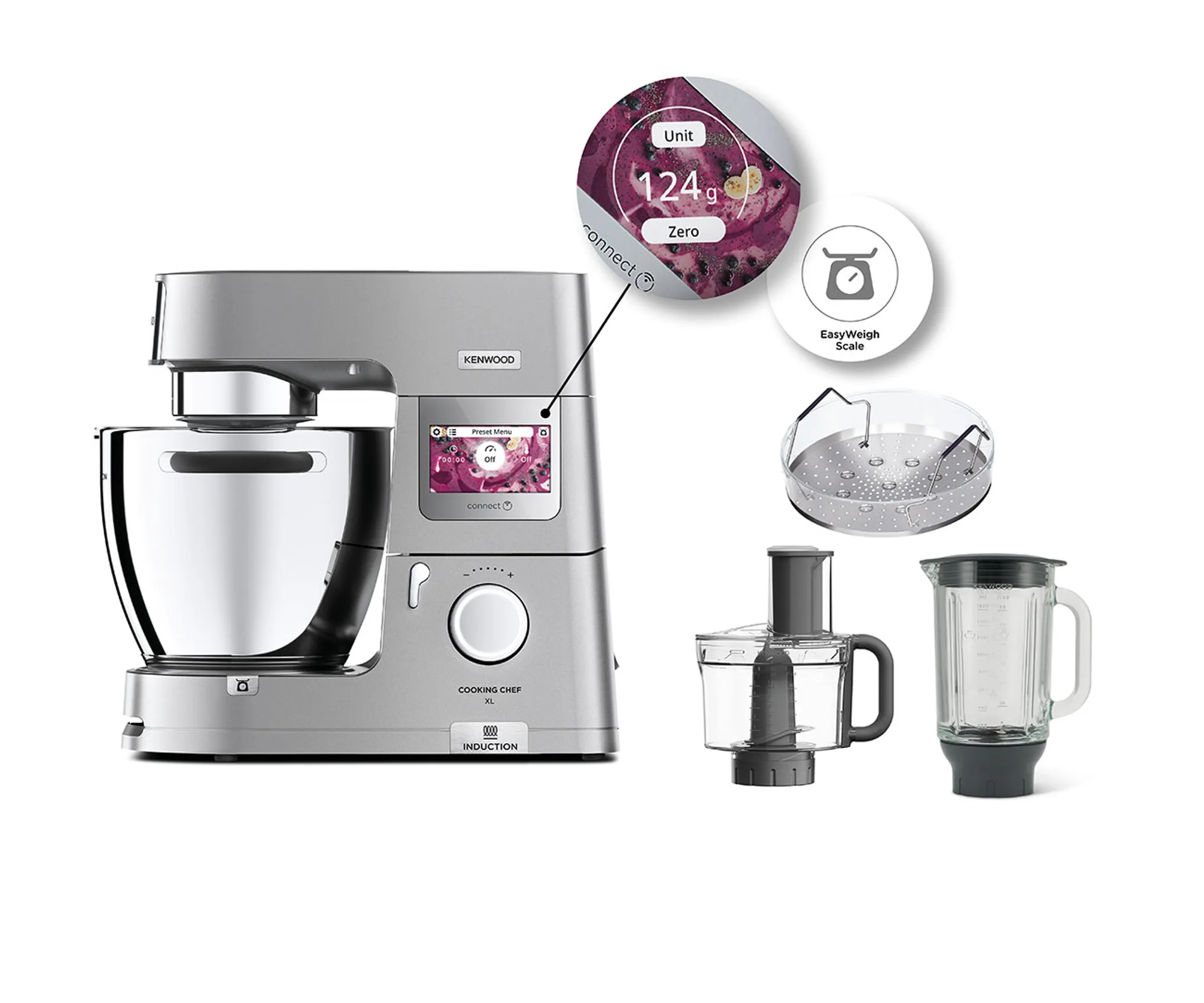 Kenwood Robot de cuisine Cooking Chef XL avec balance intégrée et fonction de cuisson KCL95.424SI image