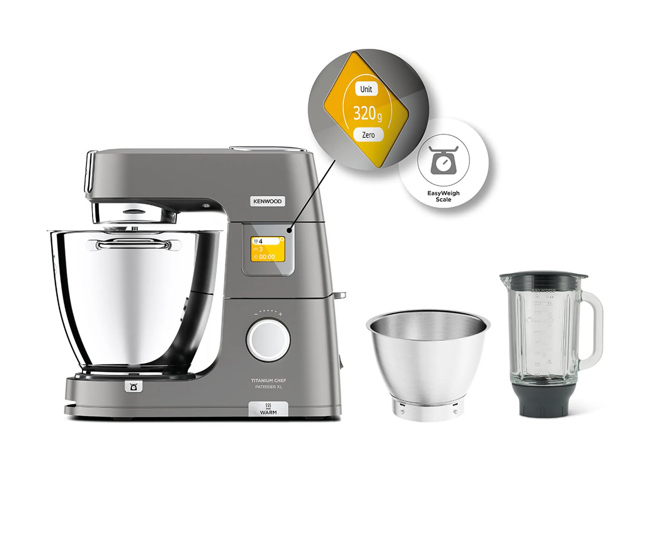 Robot de cuisine Titanium chef patissier XL KWL90.124SI