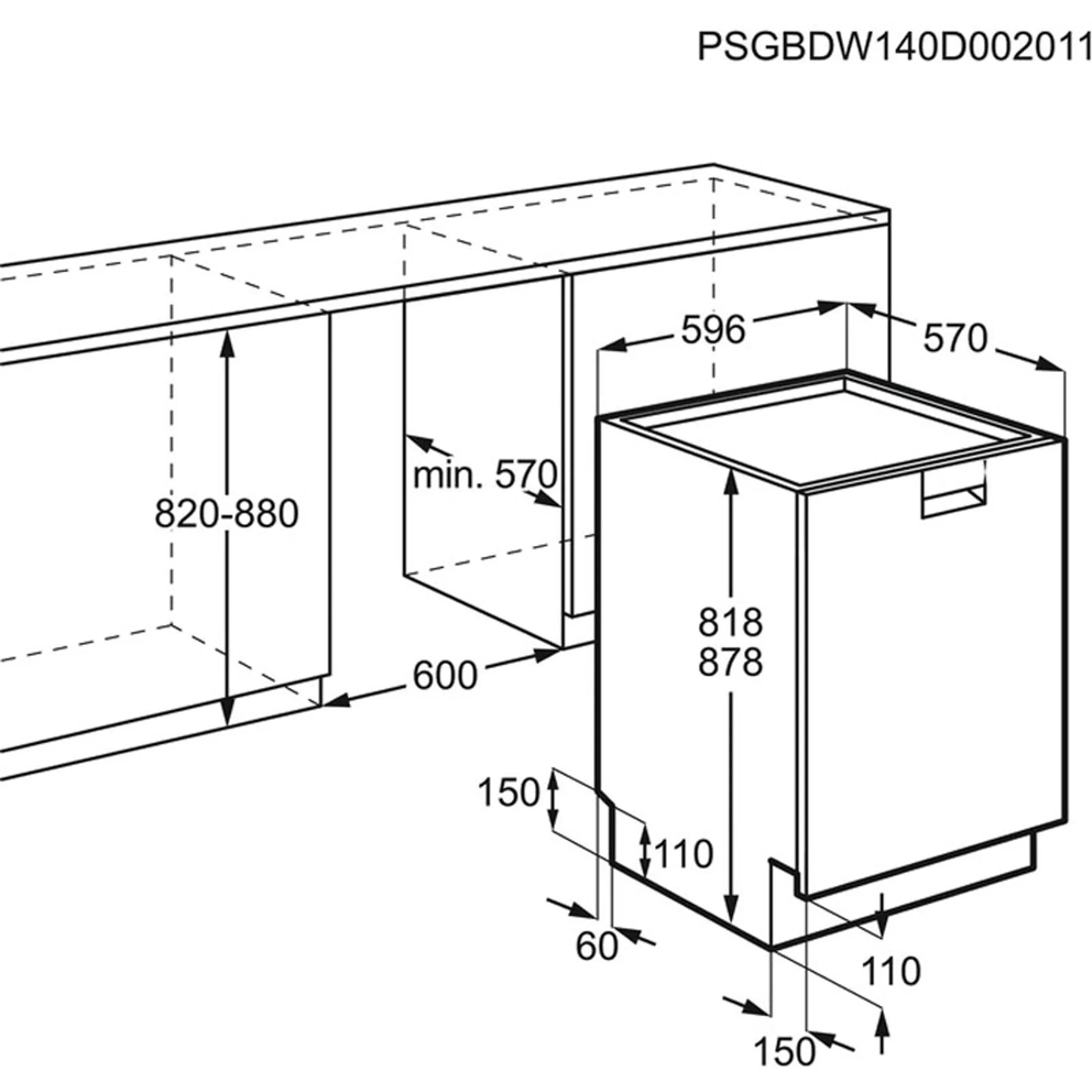 AEG ComfortLift AirDry Dishwasher FFB83816PM  image