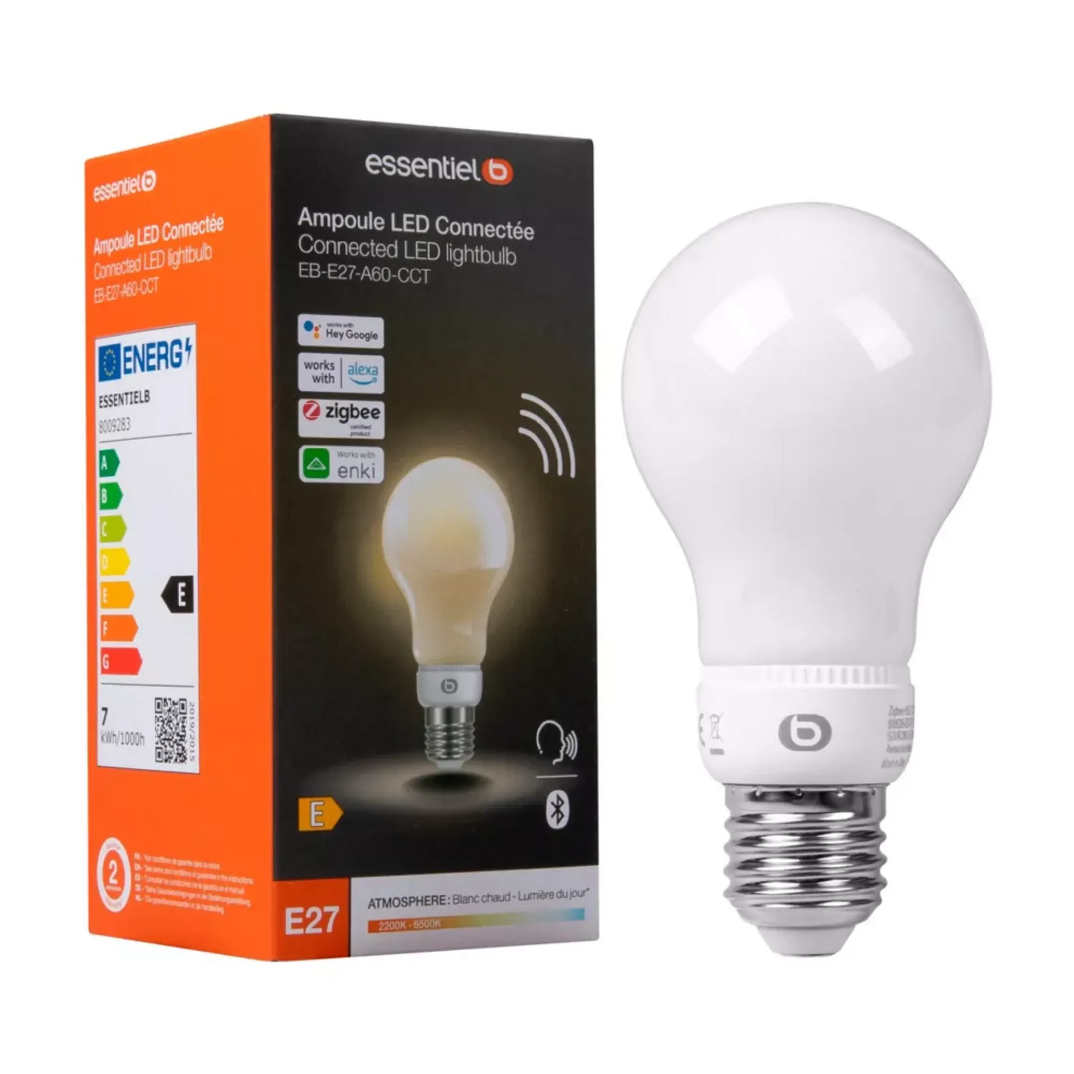 Ampoule connectée E27 Nuances de Blanc - Classique