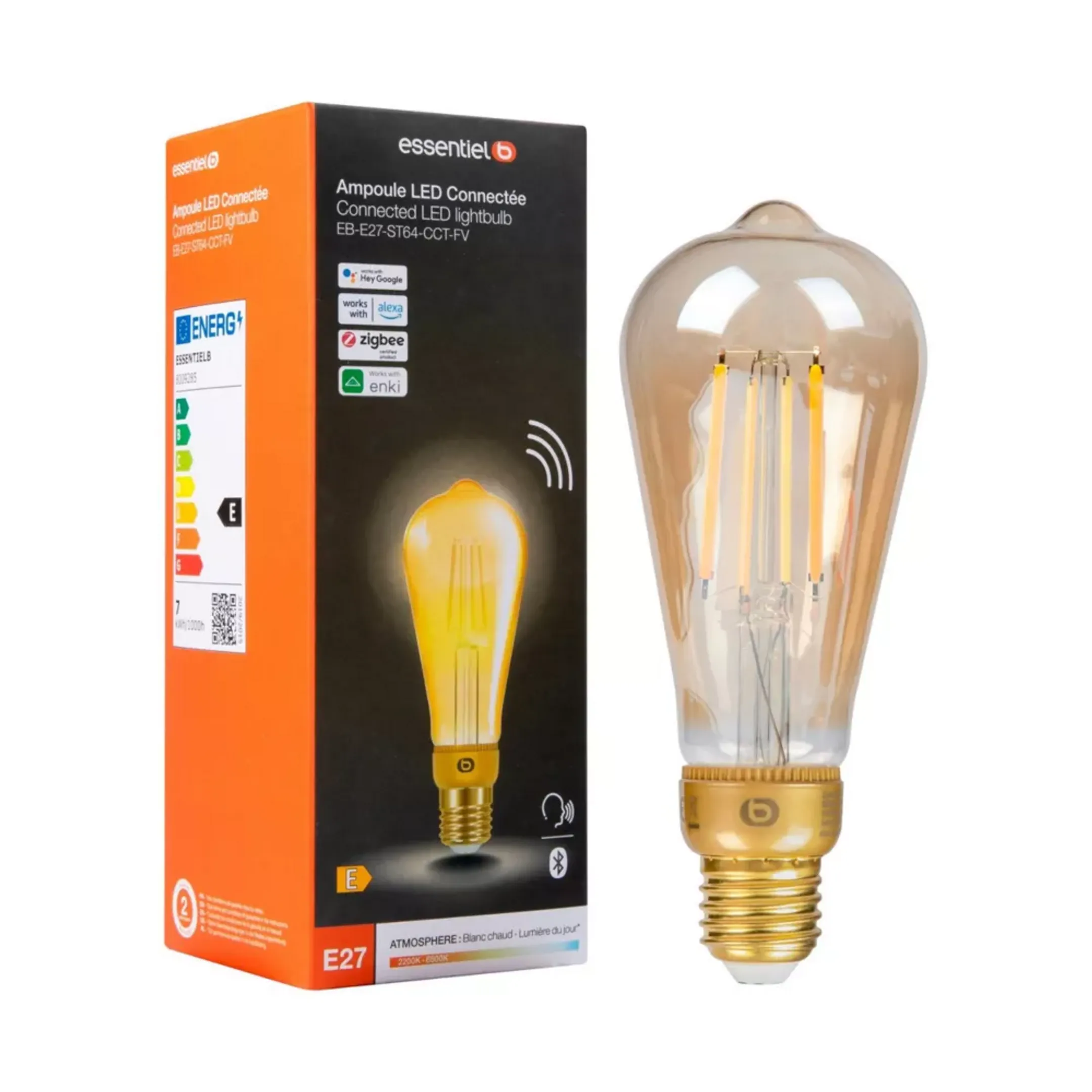 Ampoule connectée Filament Nuances de Blanc - Edison
