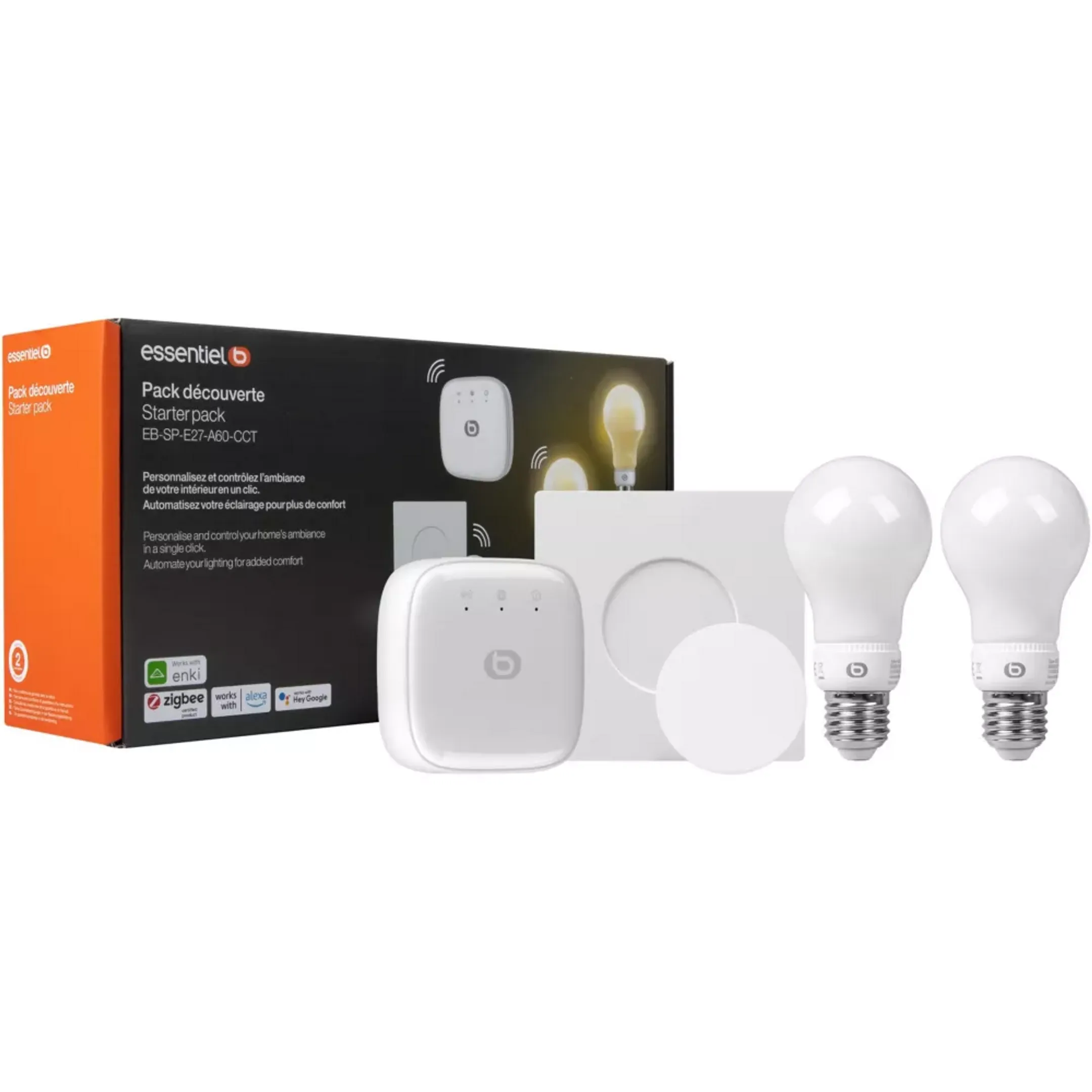 Pack ampoules connectées Découverte Nuances de Blanc - E27