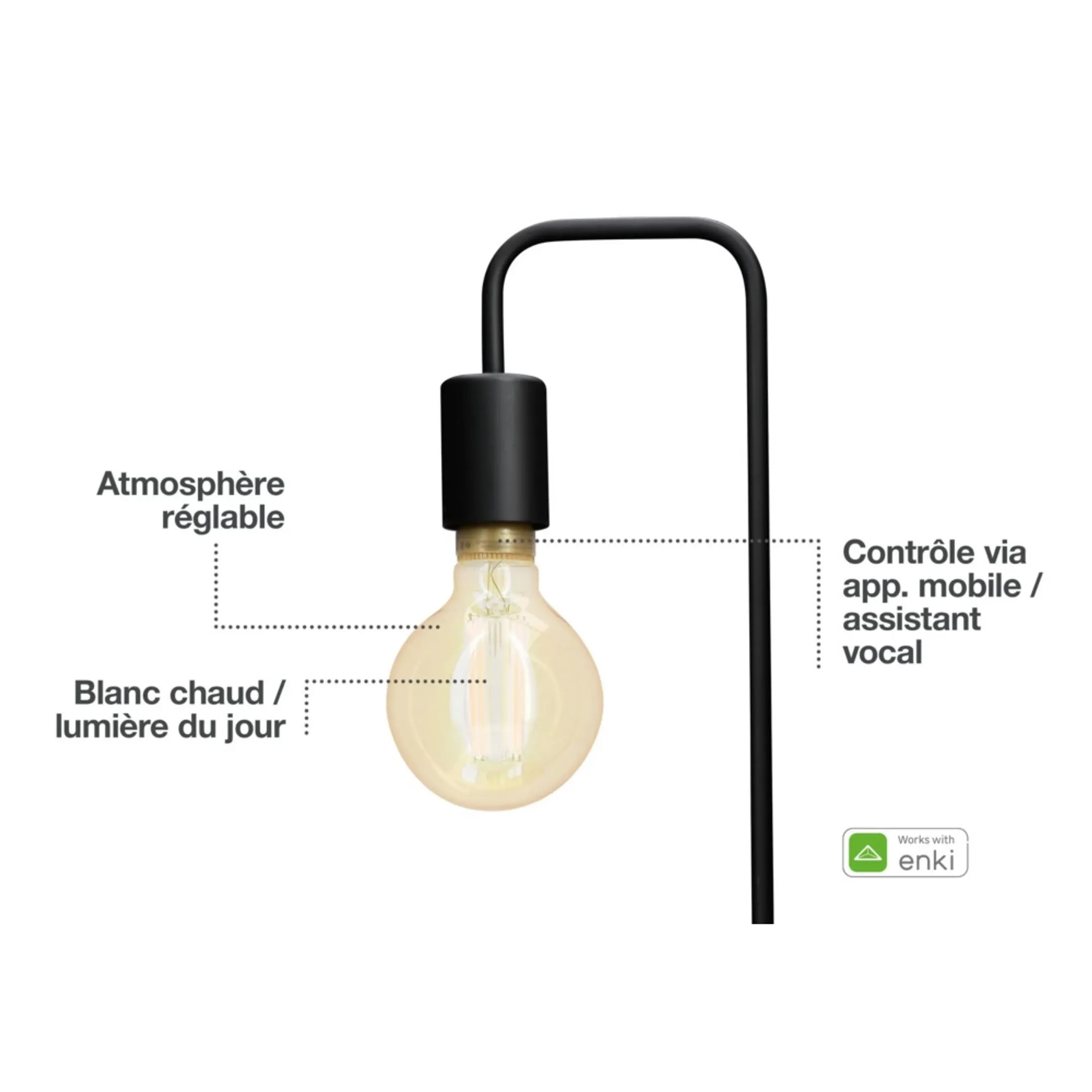 ESSENTIEL-B Ampoule connectée E27 Filament Nuances de Blanc - Globe image