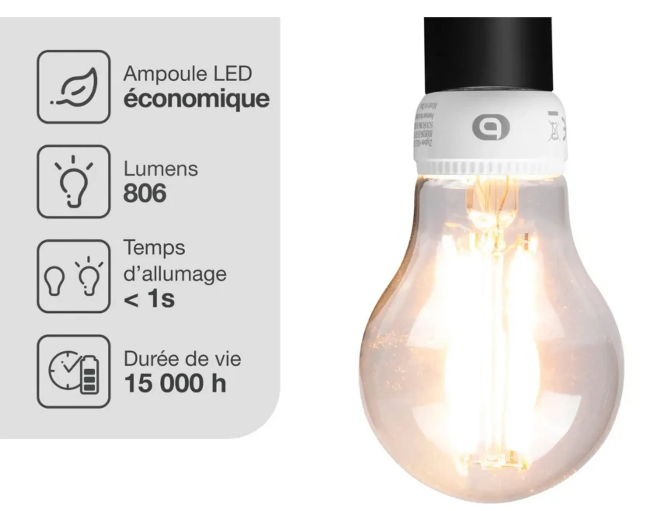 ESSENTIEL-B Ampoule connectée E27 Filament Nuances de Blanc - Classique image