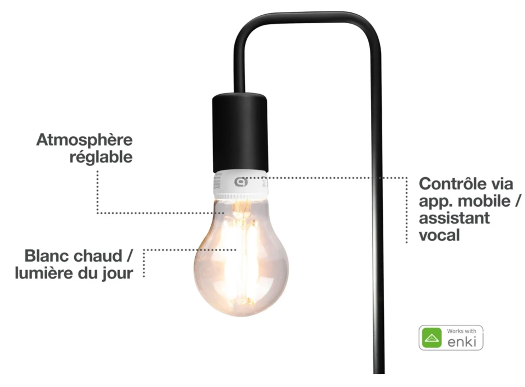 ESSENTIEL-B Ampoule connectée E27 Filament Nuances de Blanc - Classique image
