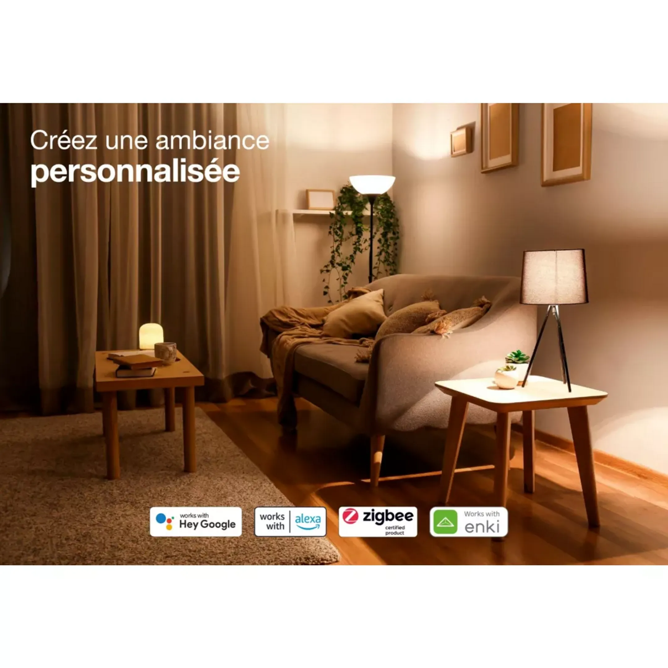 ESSENTIEL-B Ampoule connectée E27 Filament Nuances de Blanc - Classique image