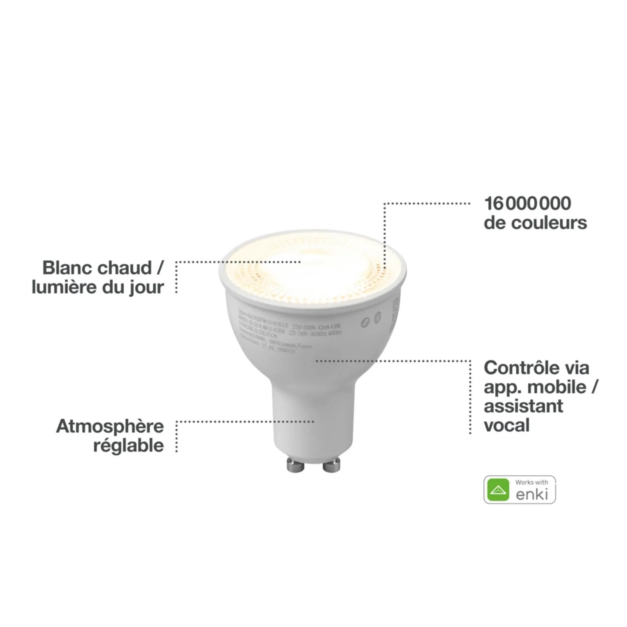 ESSENTIEL-B Ampoule connectée GU10 Blancs & Couleurs - Spot image