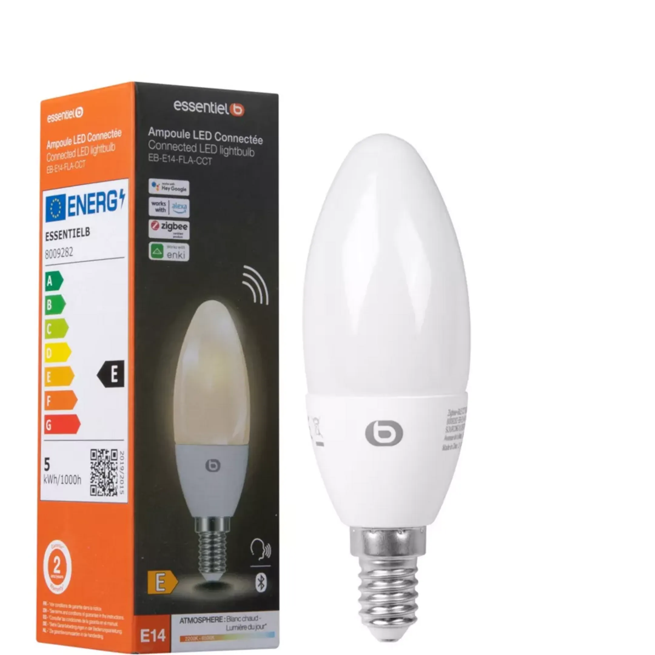 Ampoule connectée E14 Nuances de Blanc - Flamme